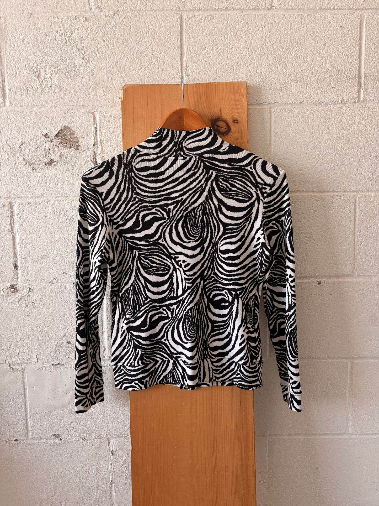 Zebra Print Zip Up Jacket : P