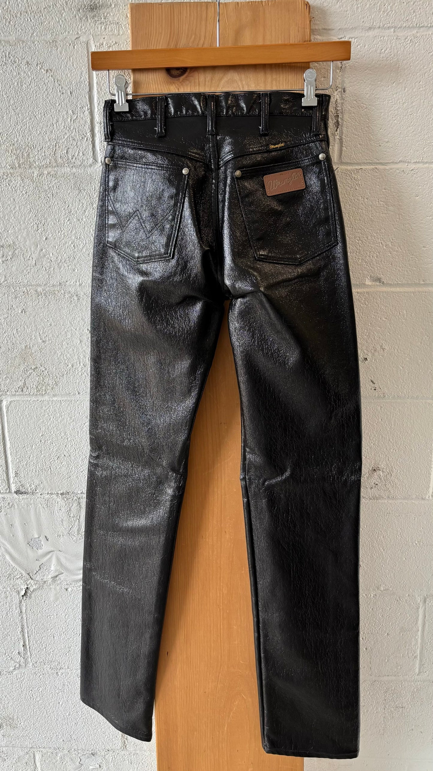 Vtg Black Vinyl Coated Wranglers : 5