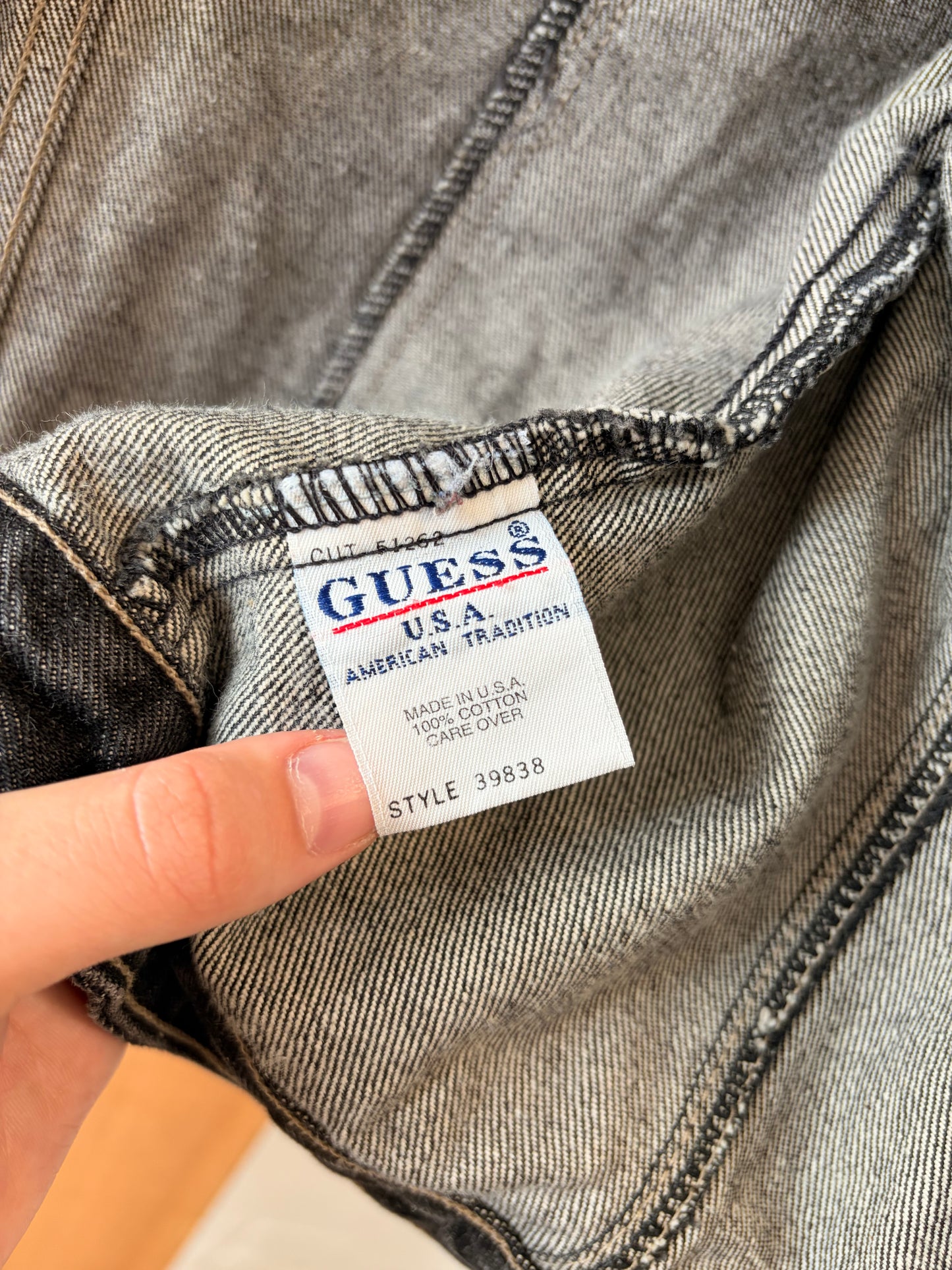 Vtg Guess Black Denim Jacket : S/M