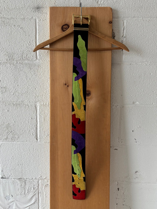 Colorful Abstract Leather Belt