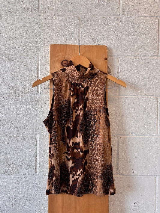 Vtg Animal Print Top : M