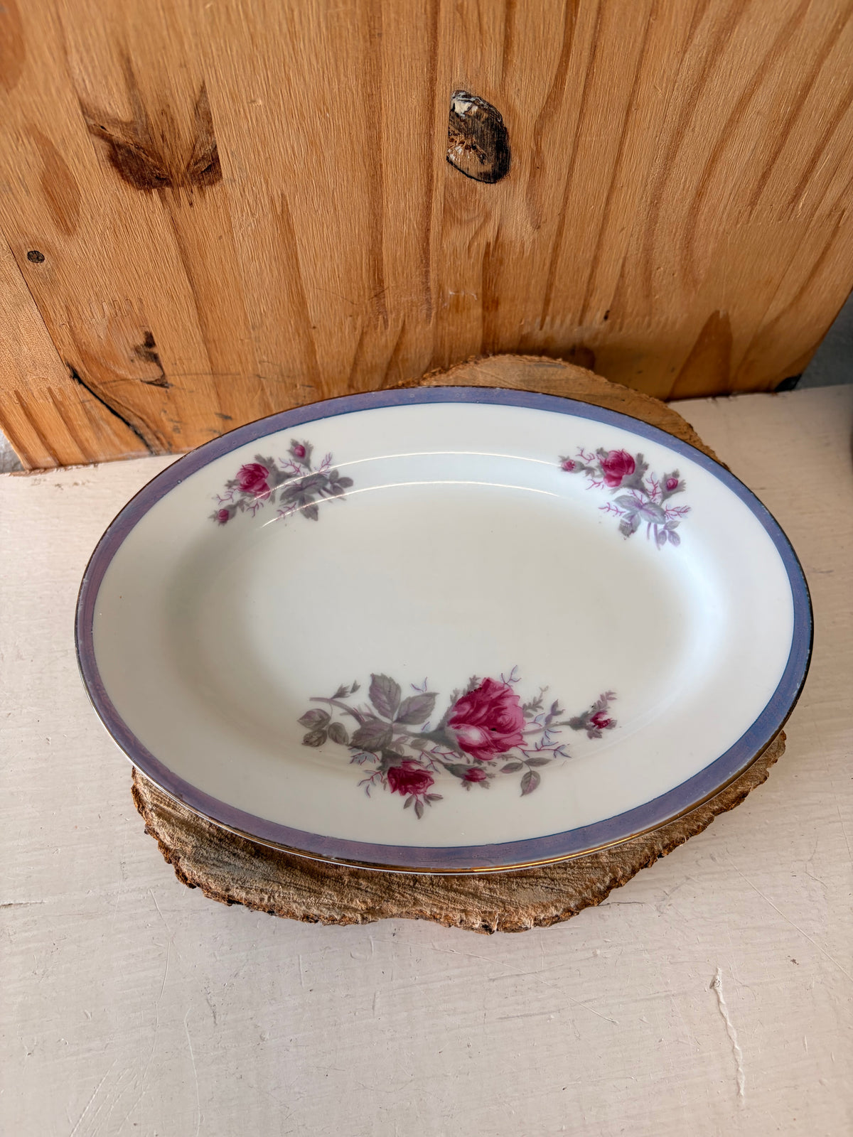 Vtg Floral Plate & Bowl Set (Local Pick Up Only)
