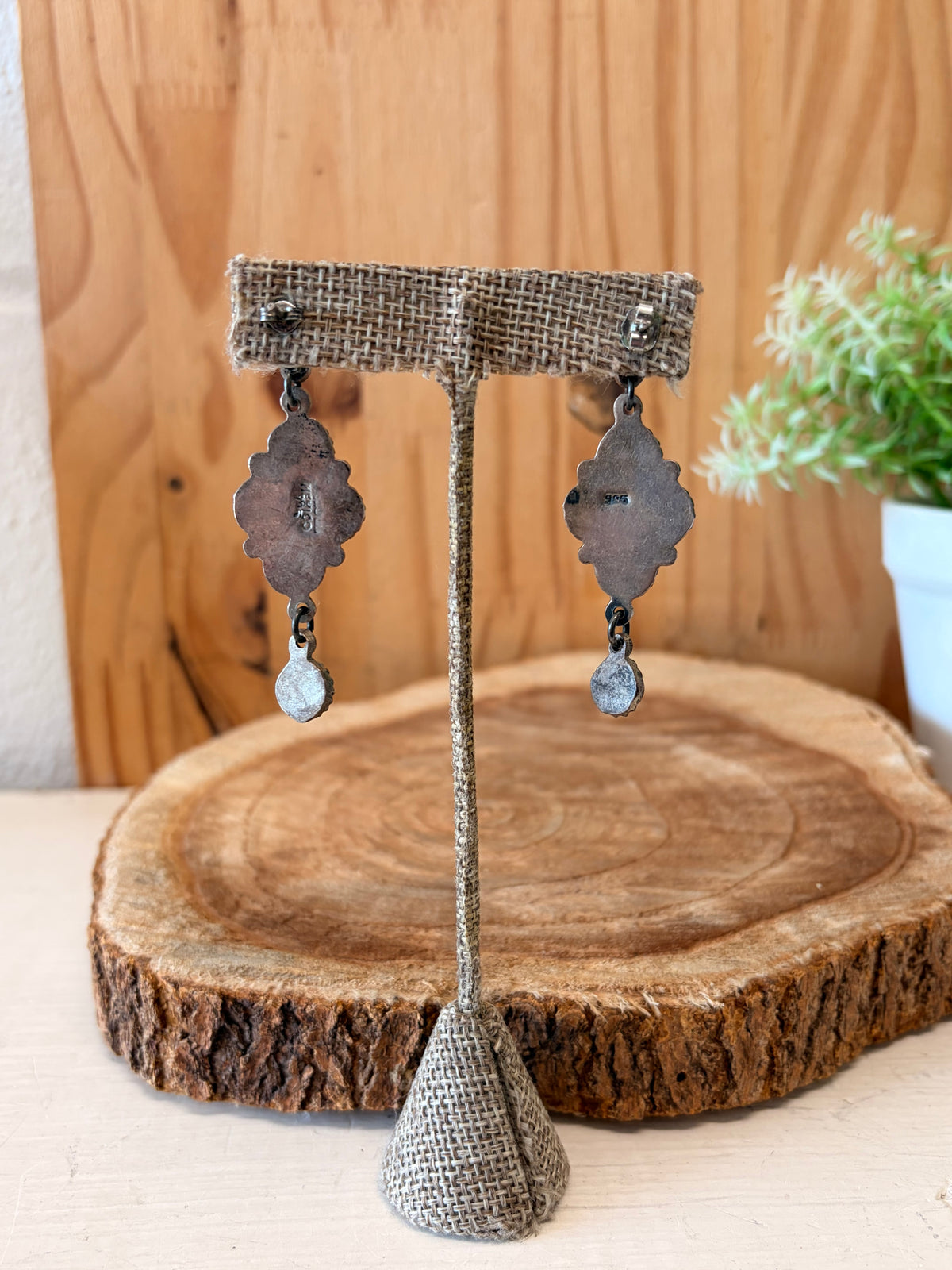 Vtg 925 Mexico Stamped Chandelier Earrings