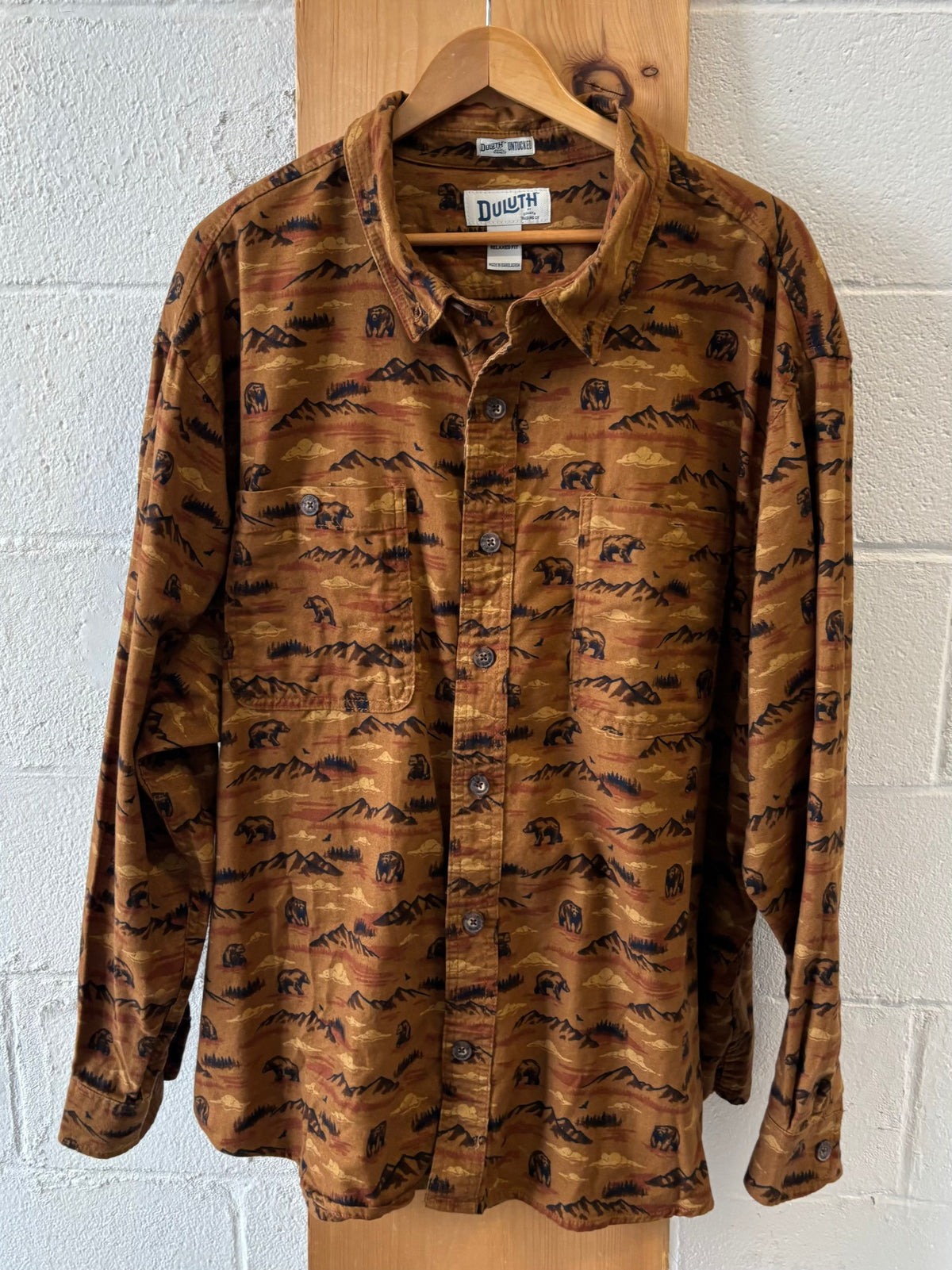 All Over Print Bear Button Up : 3XL