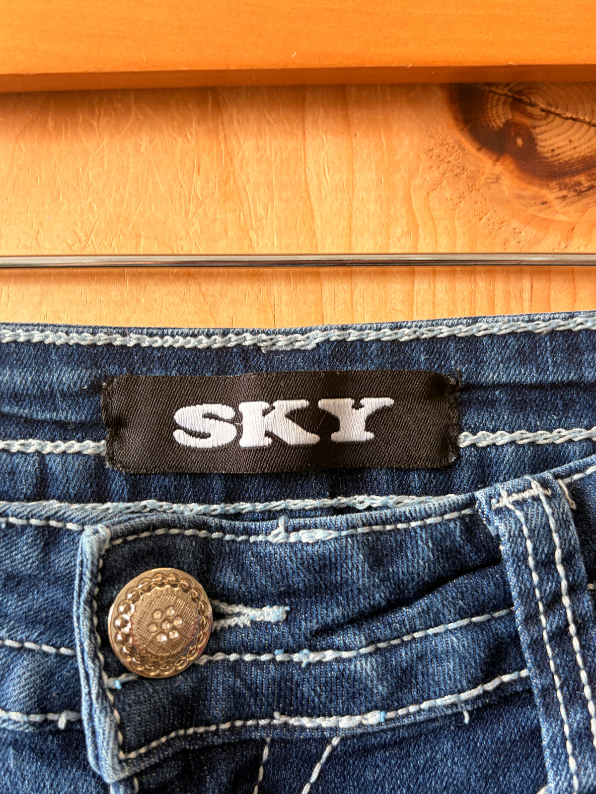 Embellished Dark Wash Sky Jeans : 13/14