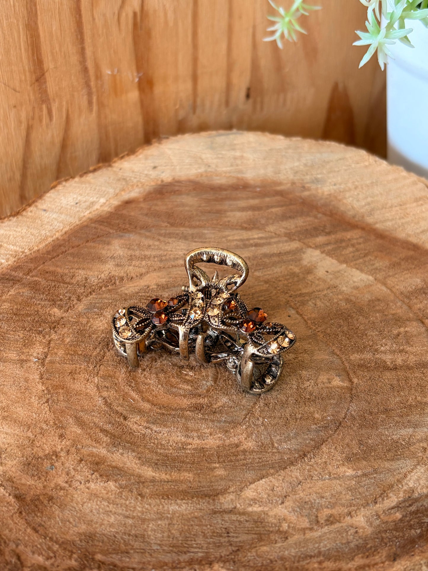 Little Amber Beaded Claw Clip