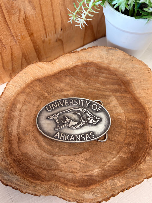 University of Arkansas Pewter Belt Buckle