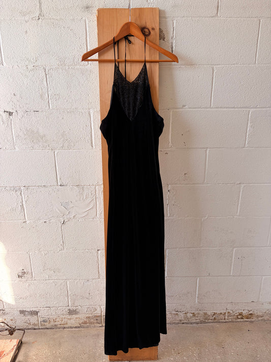 Black Velvet Halter Gown : 10