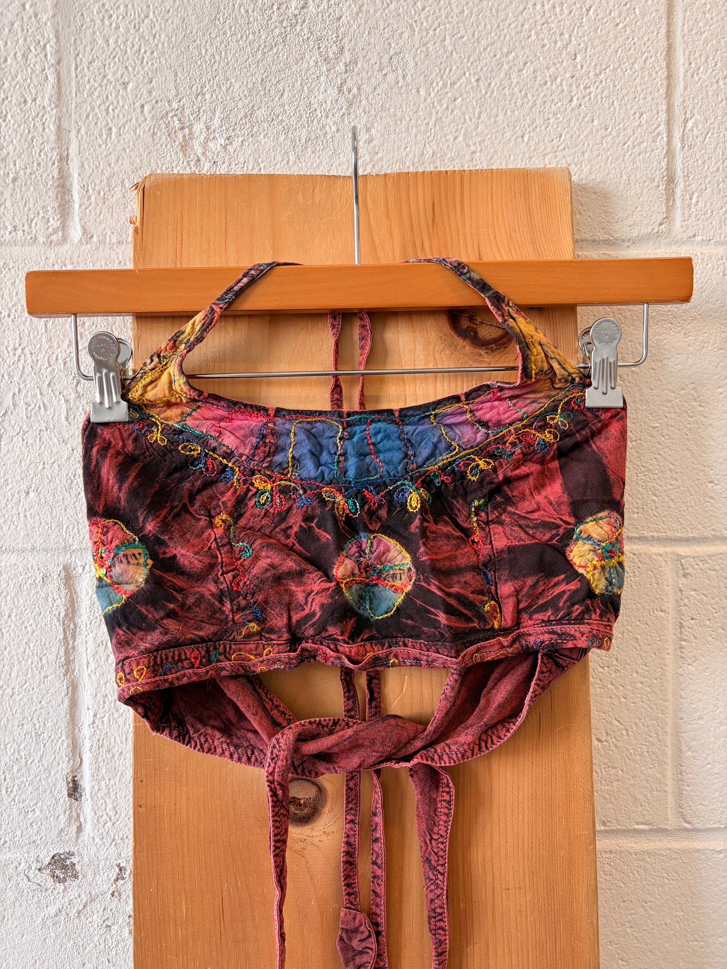 Cropped Boho Patchwork Halter : OS