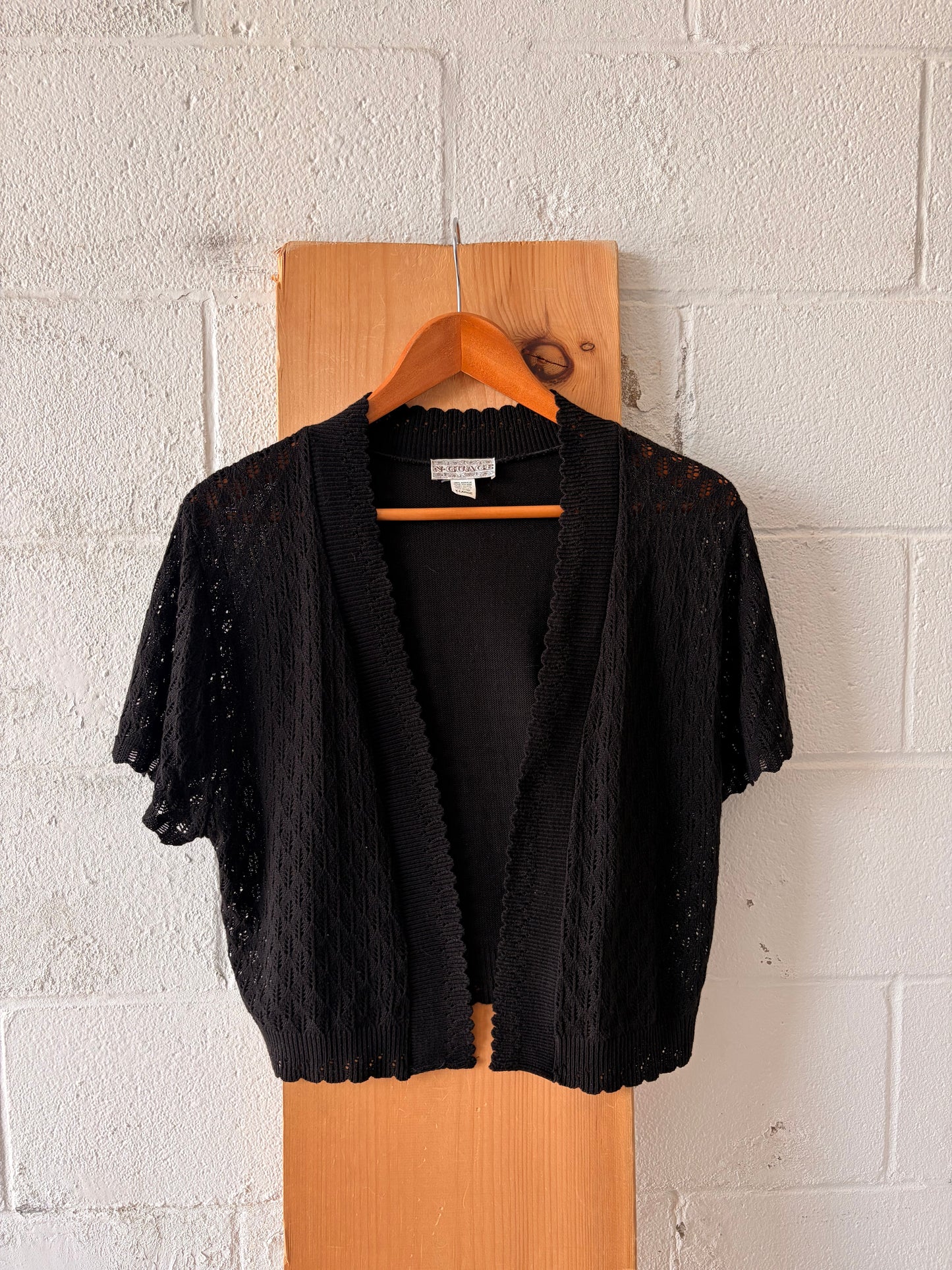 Little Black Short Sleeve Cardigan : XL