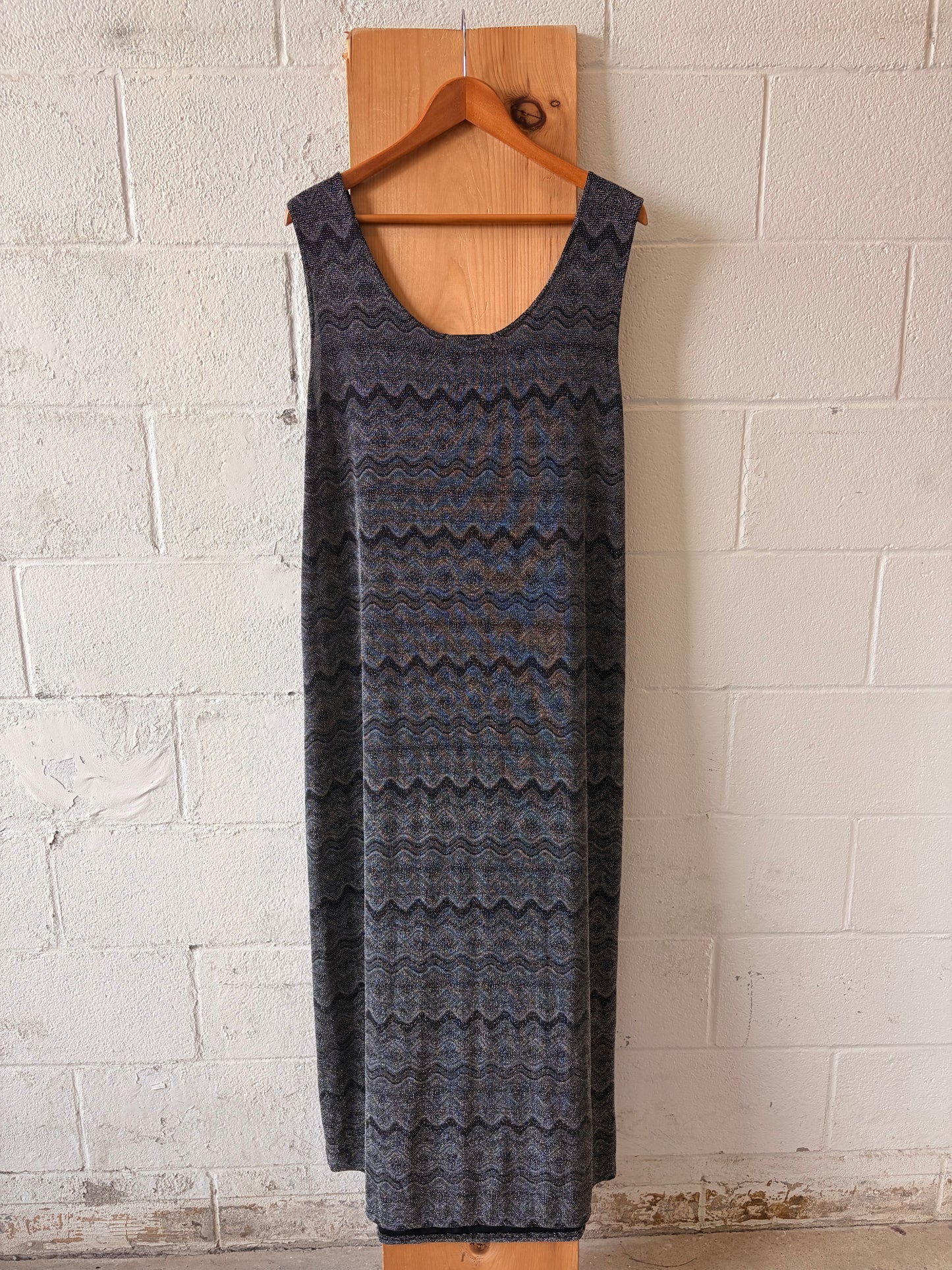 Metallic Silver Maxi Dress : 2X