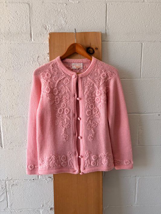 Vtg Pink Wool Cardigan : 38