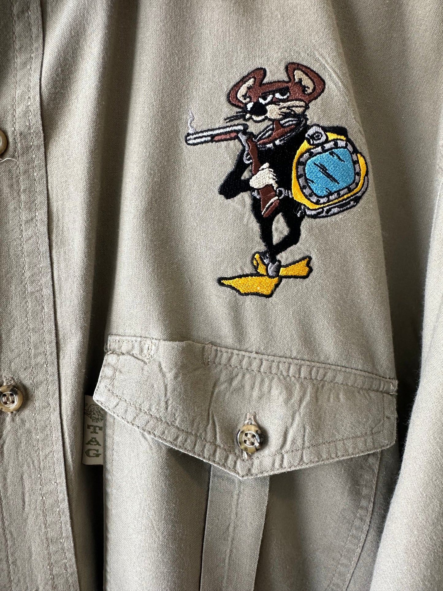 Vtg Scuba Mouse Work Shirt : XL