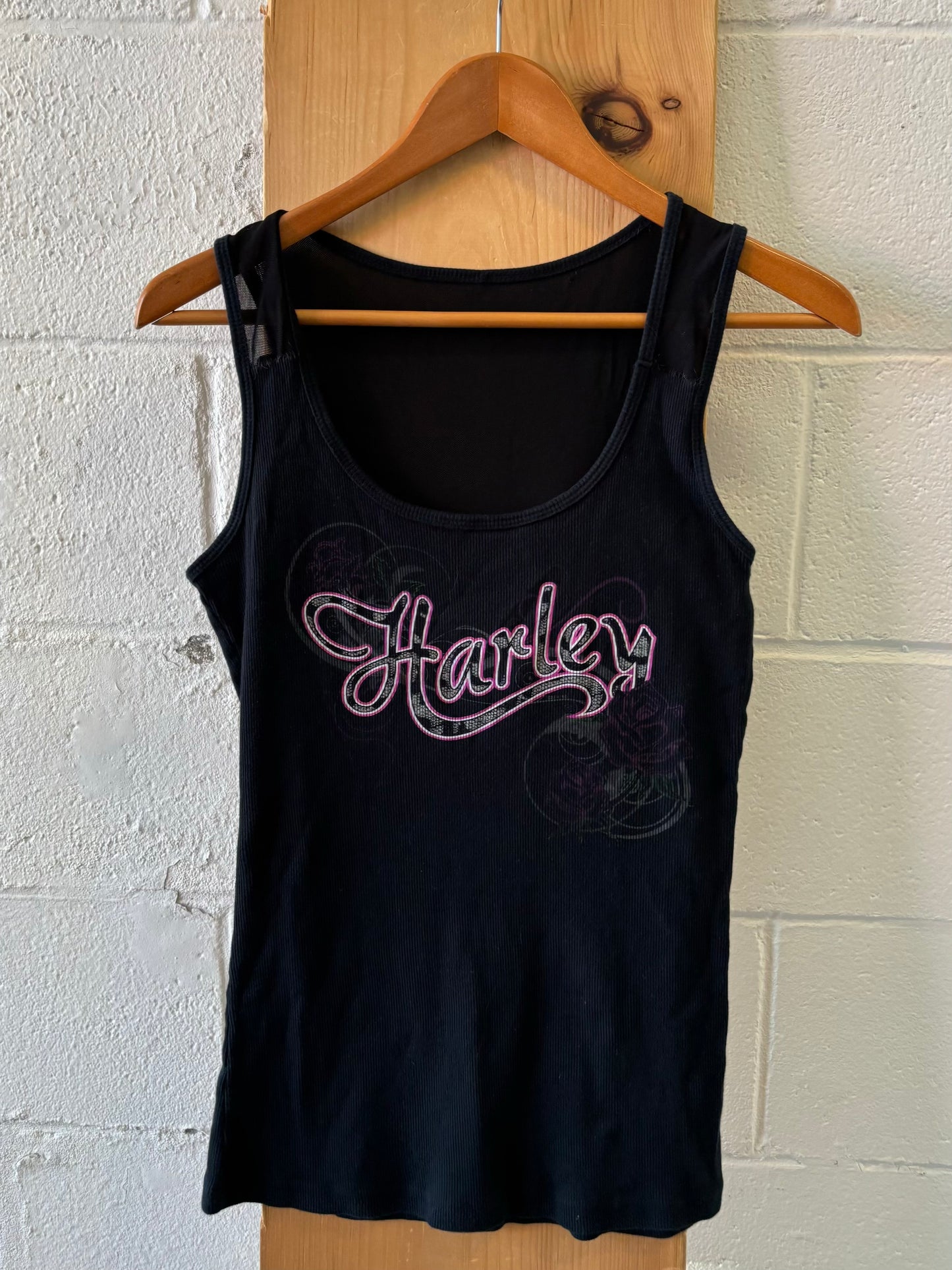 Ribbed Black Harley Tank : M