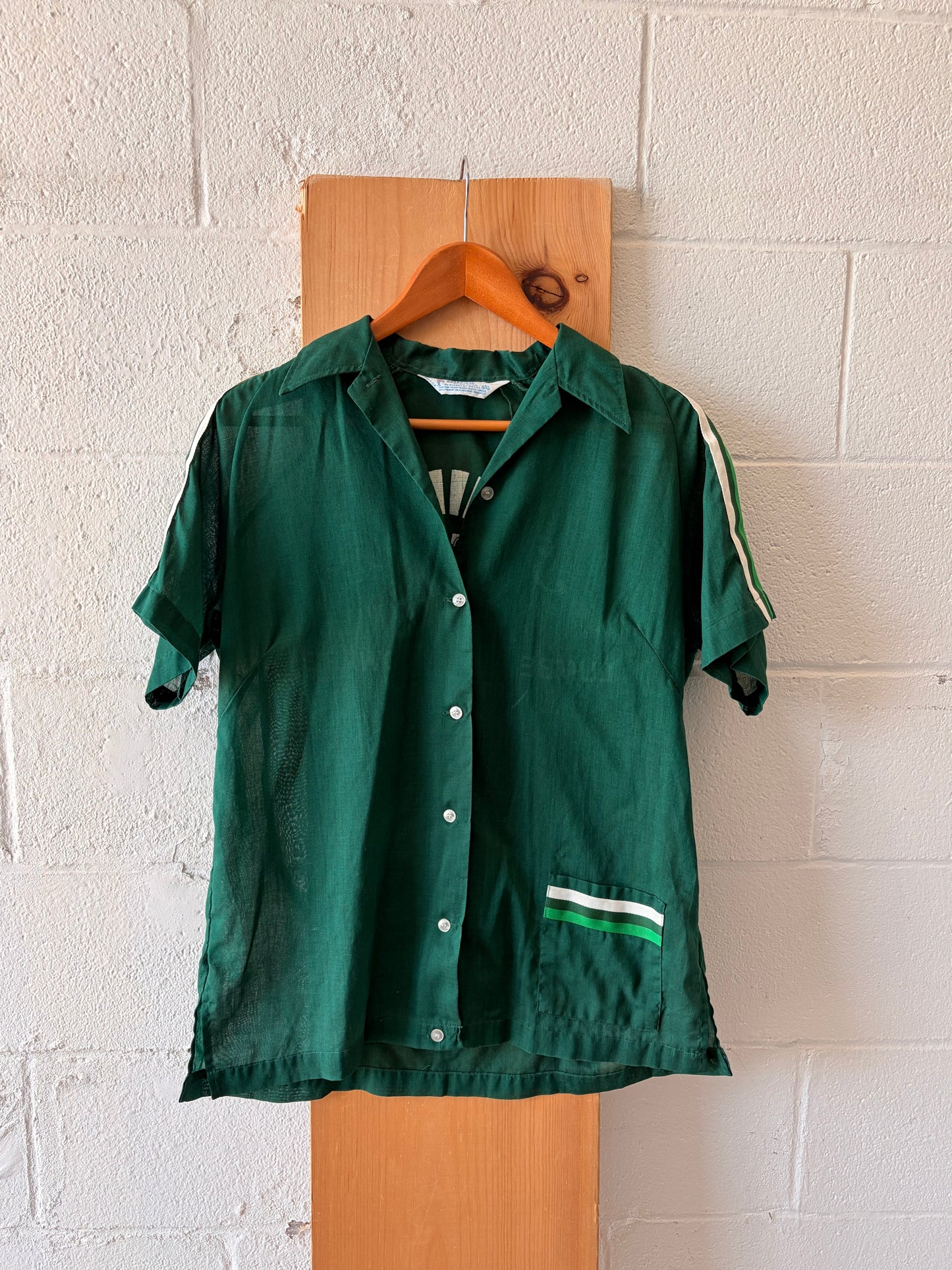 Vtg Hilton Striped Green Work Shirt : 38 (As Is)