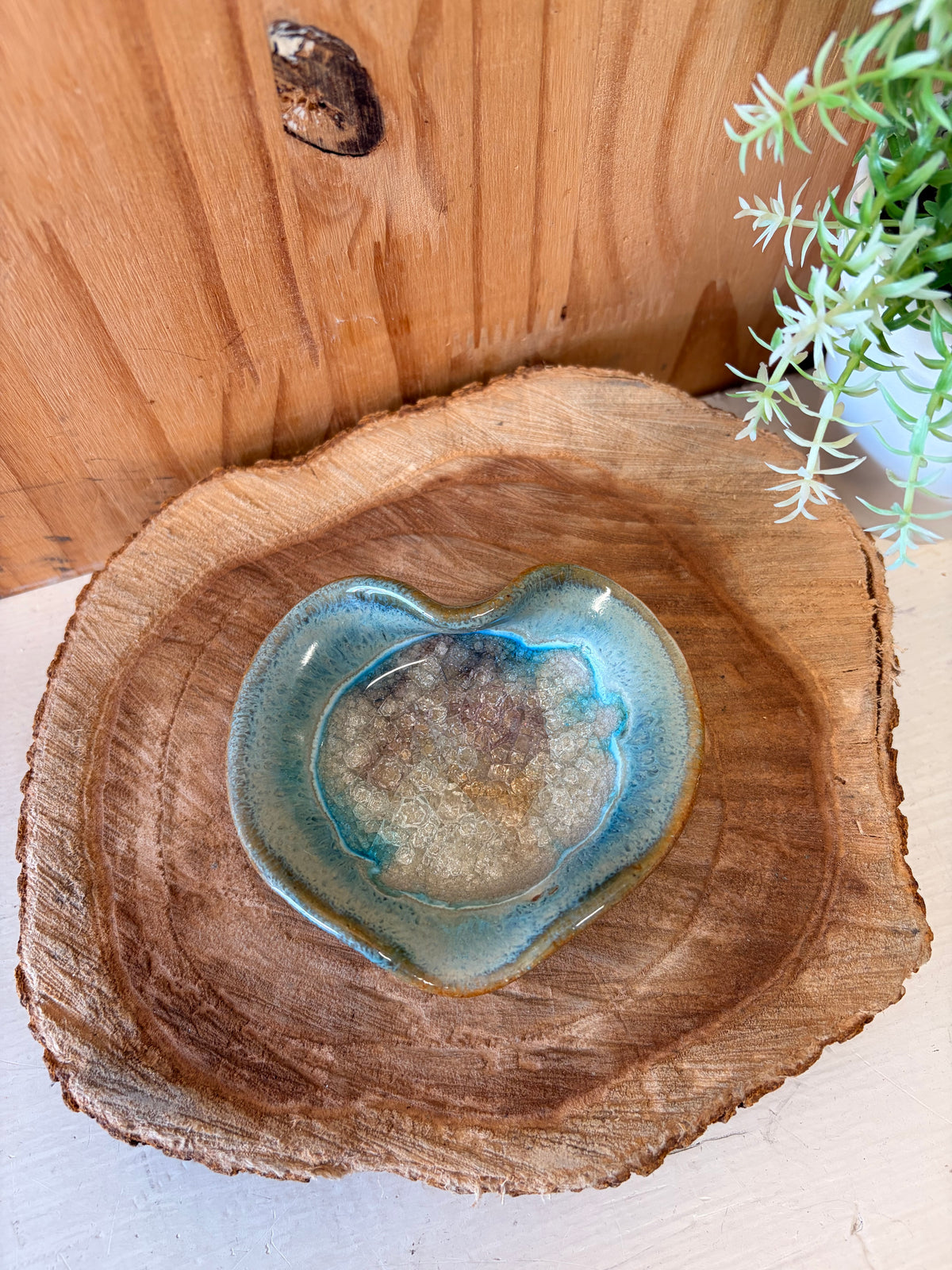 Heart Shaped Pottery Trinket Dish (Local Pick Up Only)