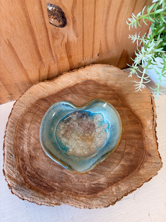Heart Shaped Pottery Trinket Dish (Local Pick Up Only)