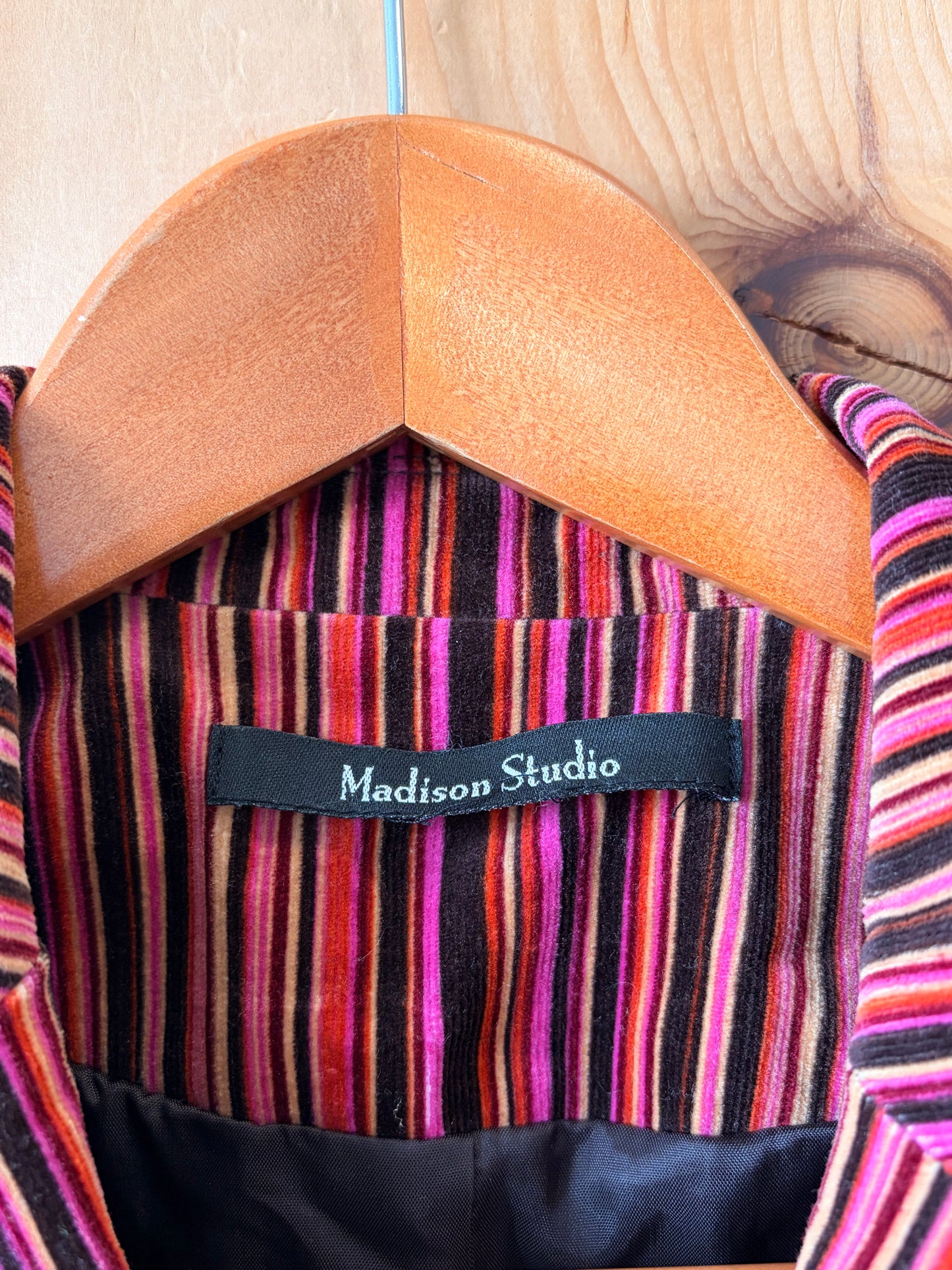 Pink & Brown Striped Blazer : M/L