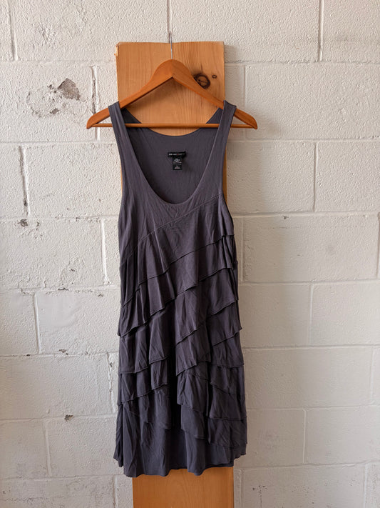 Gray Layered Ruffle Dress : L