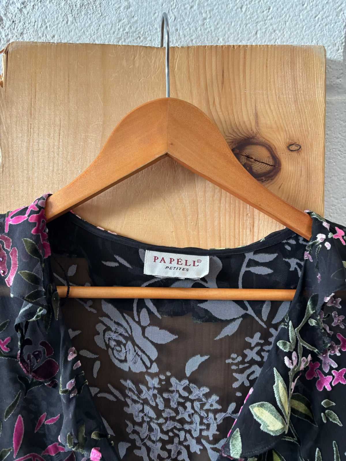 Semi Sheer Bell Sleeve Top : L