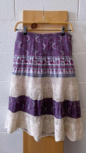 WHSE479 Exclusive Tiered Purple Skirt : 30” W
