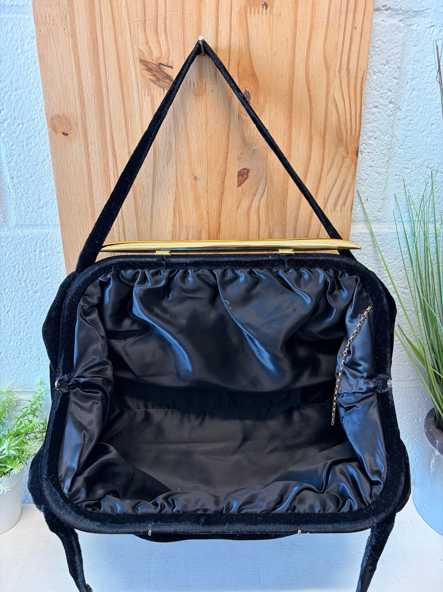 Black Velvet Handbag