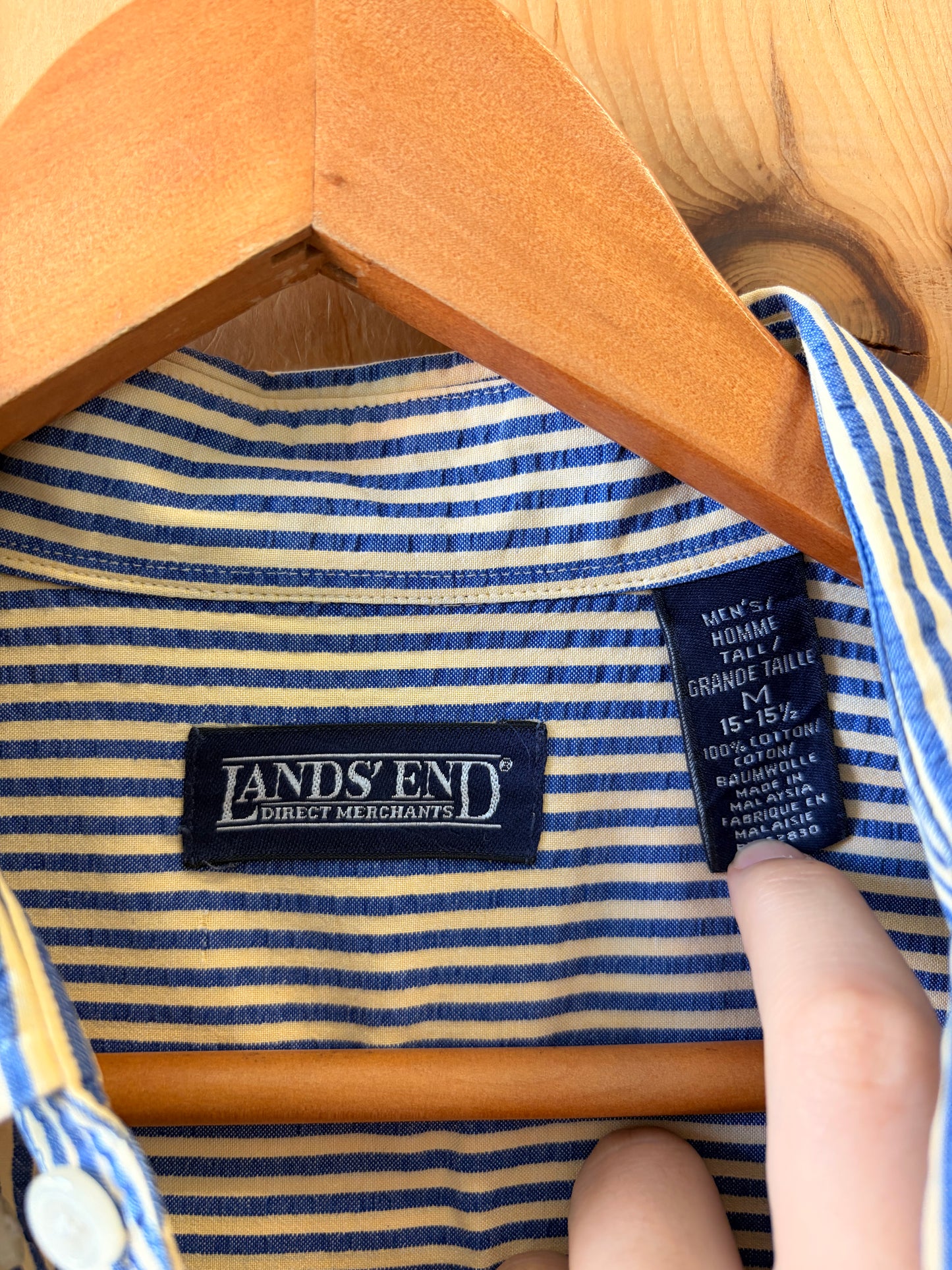 Vtg Lands’ End Stripped Button Down : MT