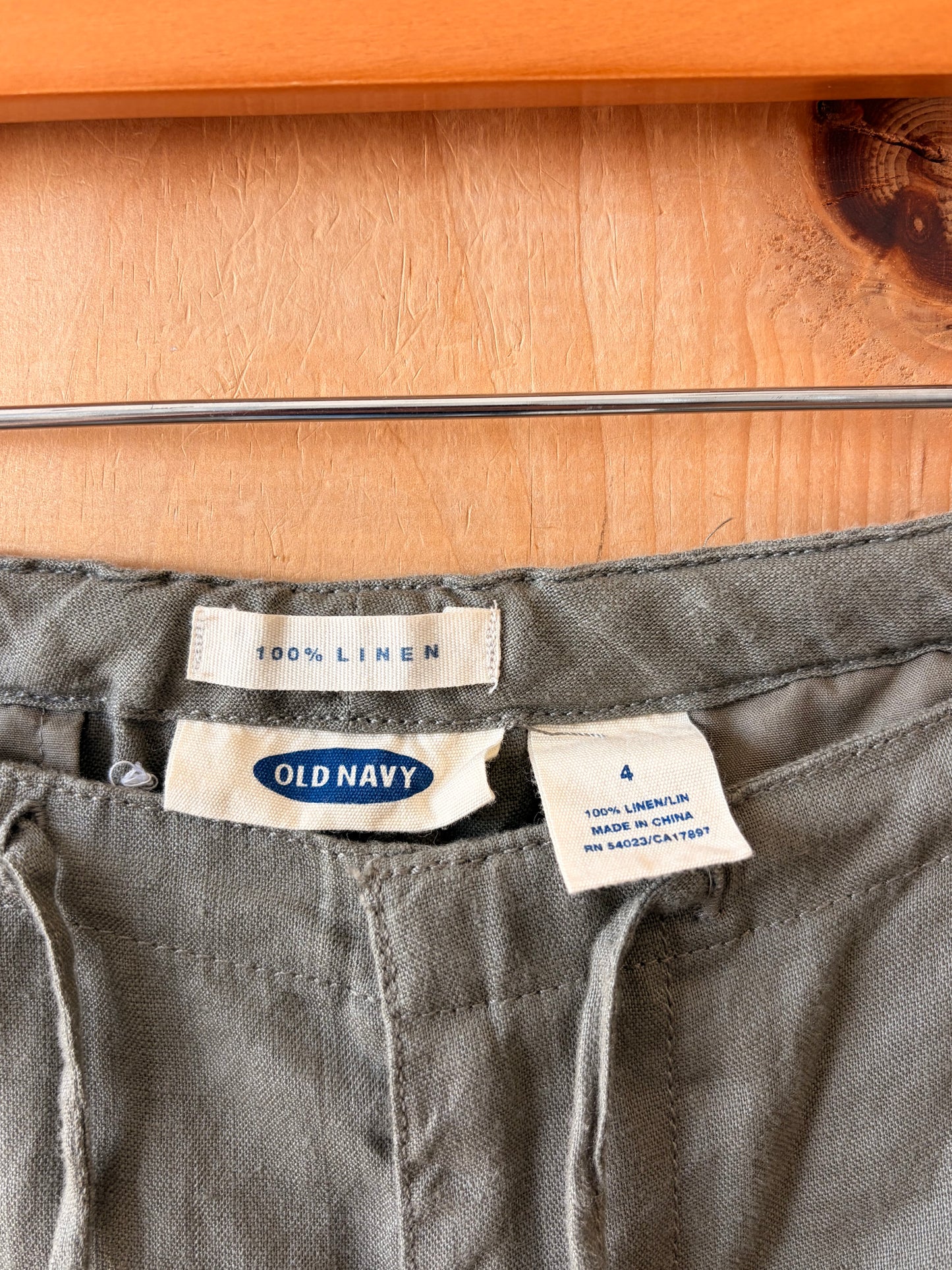 Olive Linen Capris : 4
