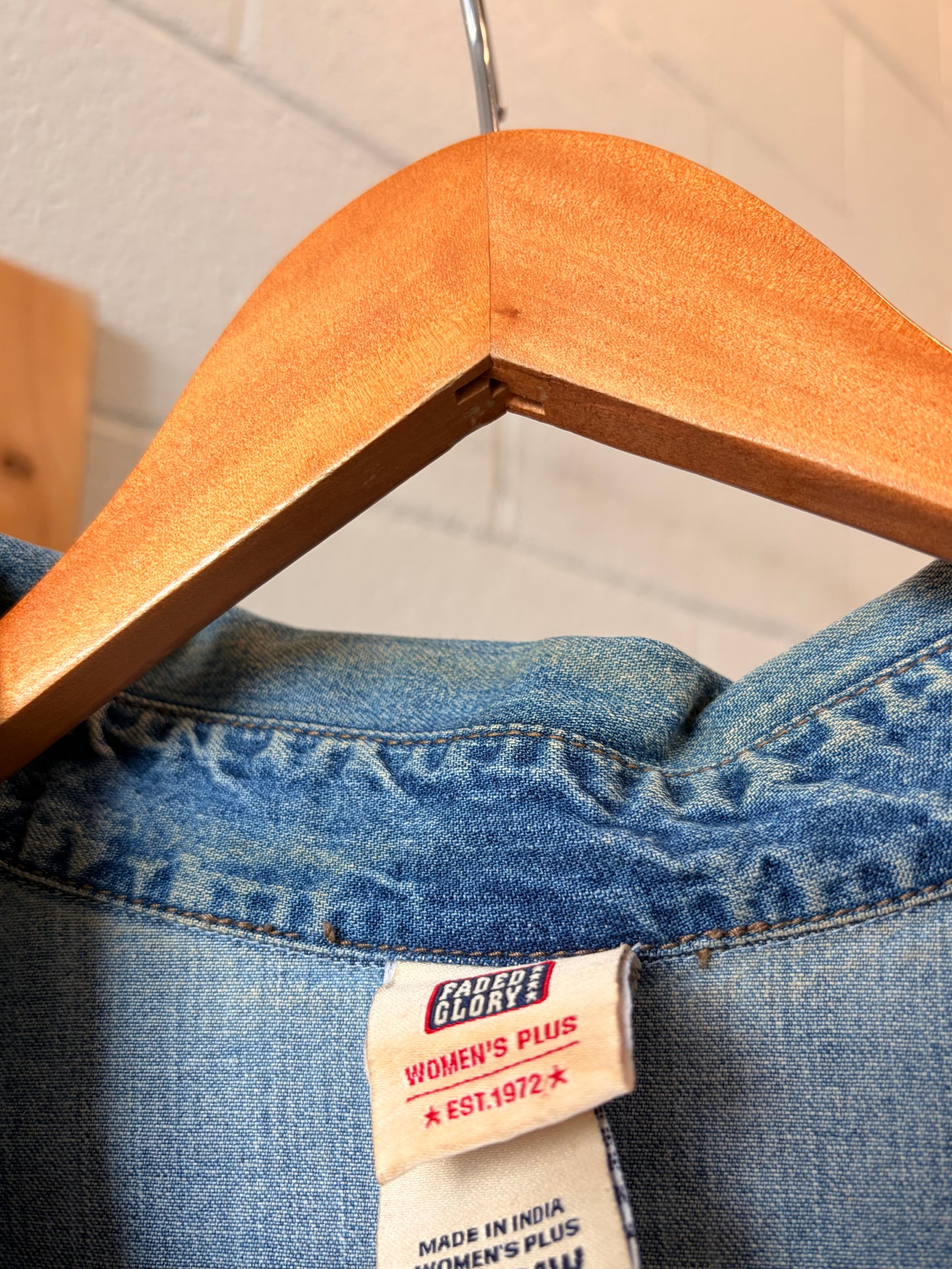 Reworked Hand Painted Denim Vest : 22W/24W
