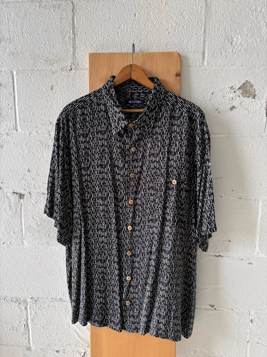 Black and White Print Shirt : 2XL