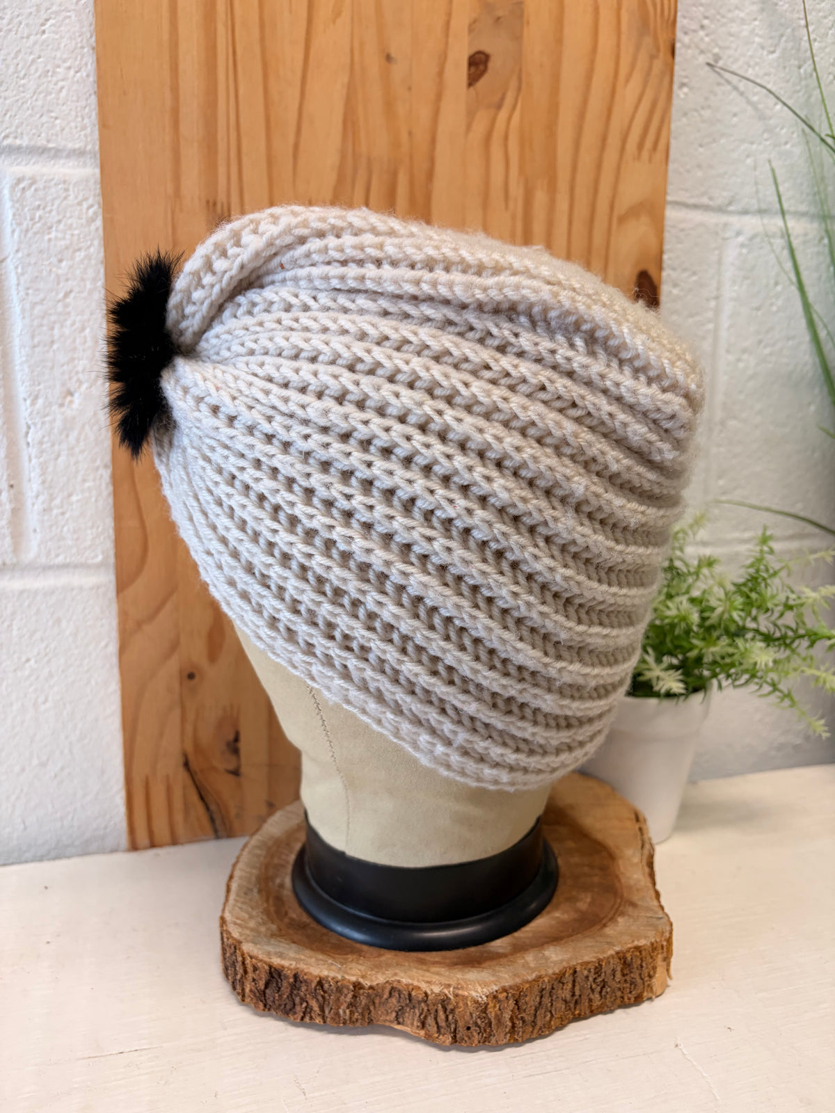 Knit Twisted Flower Hat