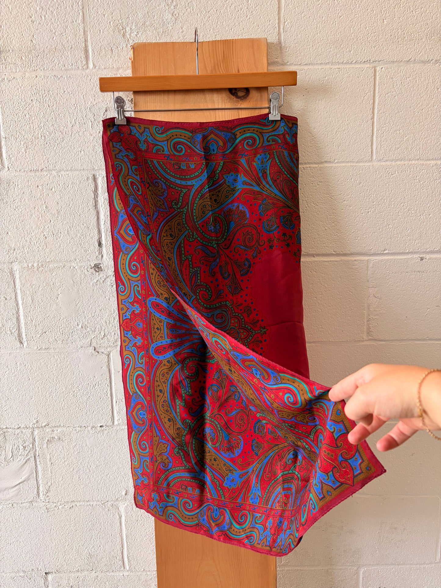Red & Blue Patterned Scarf