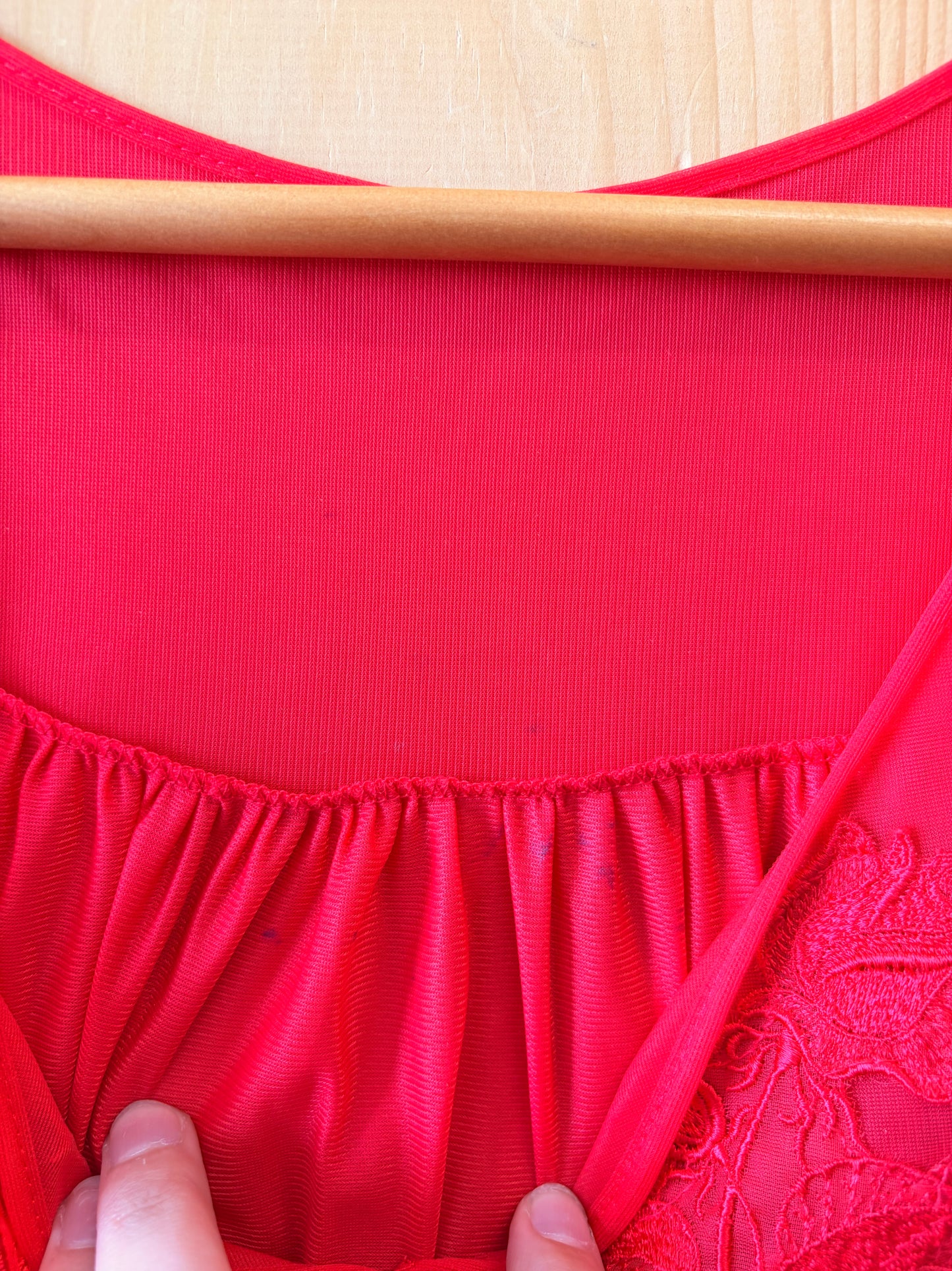 Vtg Red Chiffon Nightgown : 36