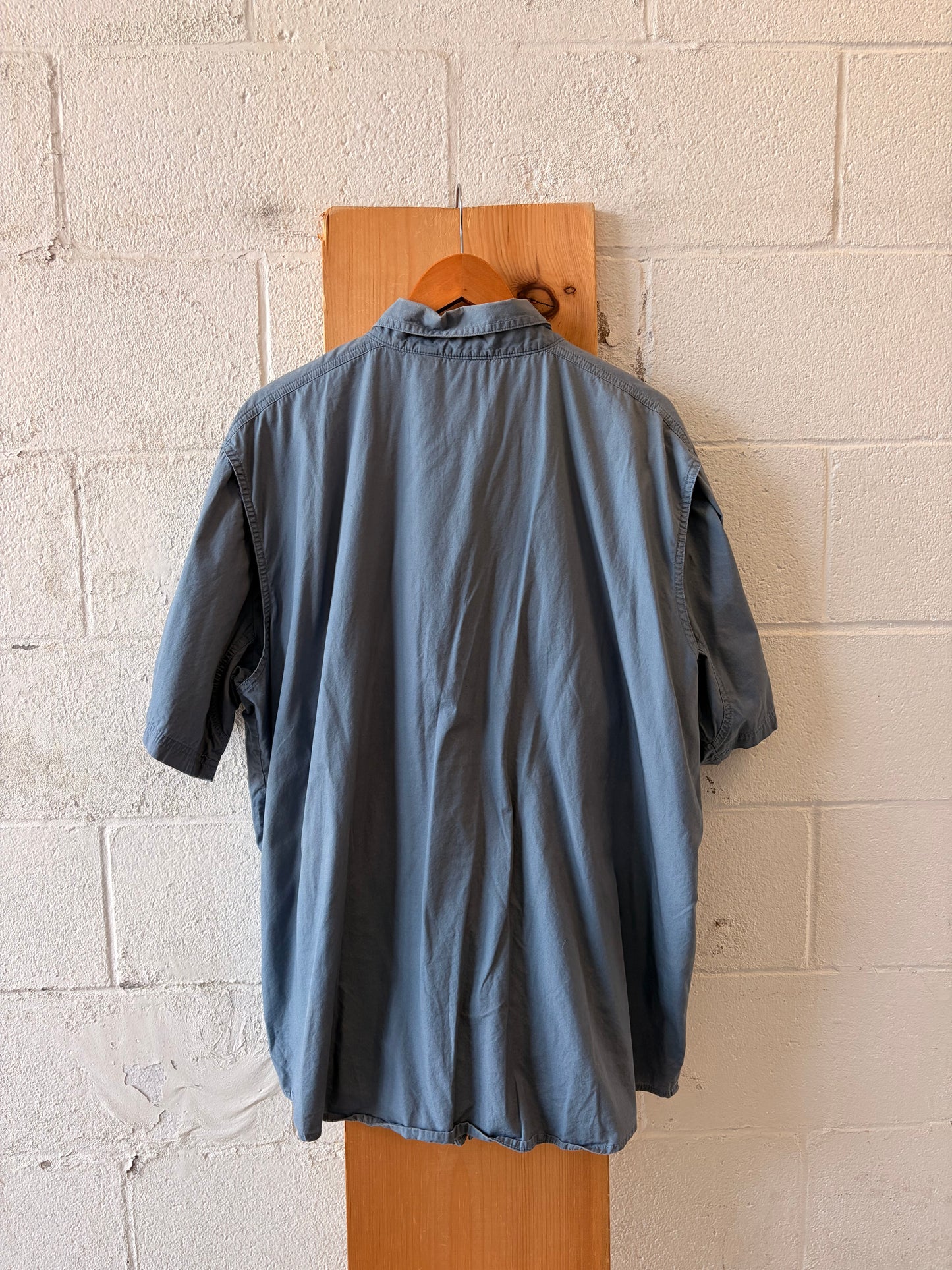 Patchwork Blue Harley Button Down : 2XL