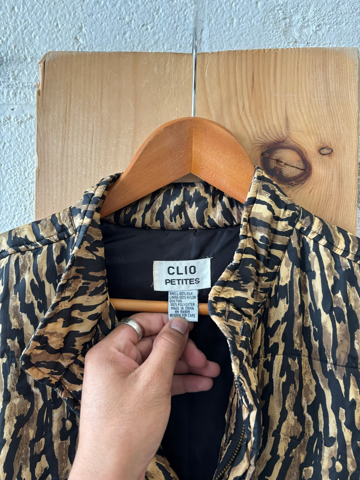 Vtg Silk Quilted Puffer Jacket : Petite S