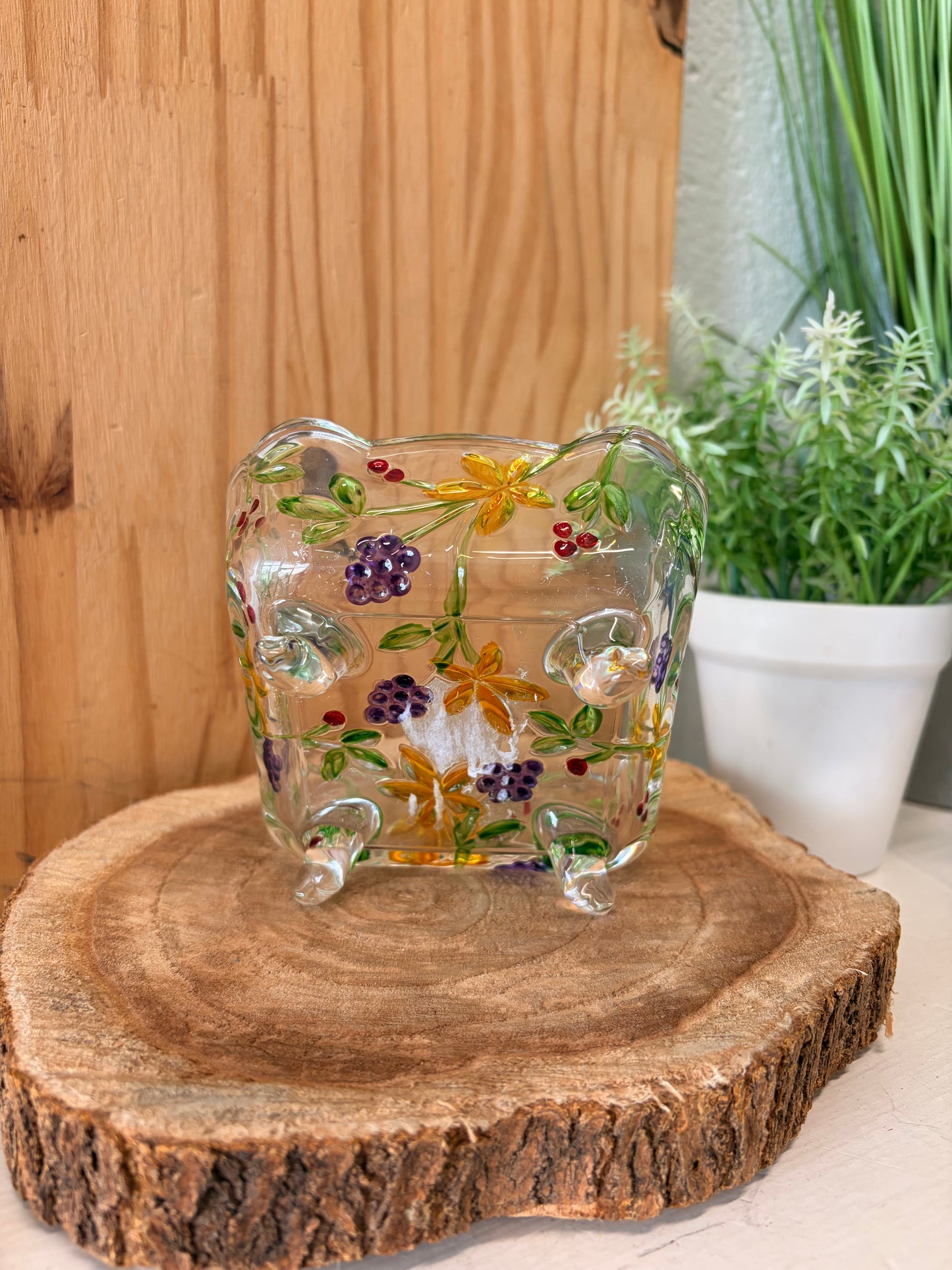 Footed Floral Dish (Local Pick Up Only)