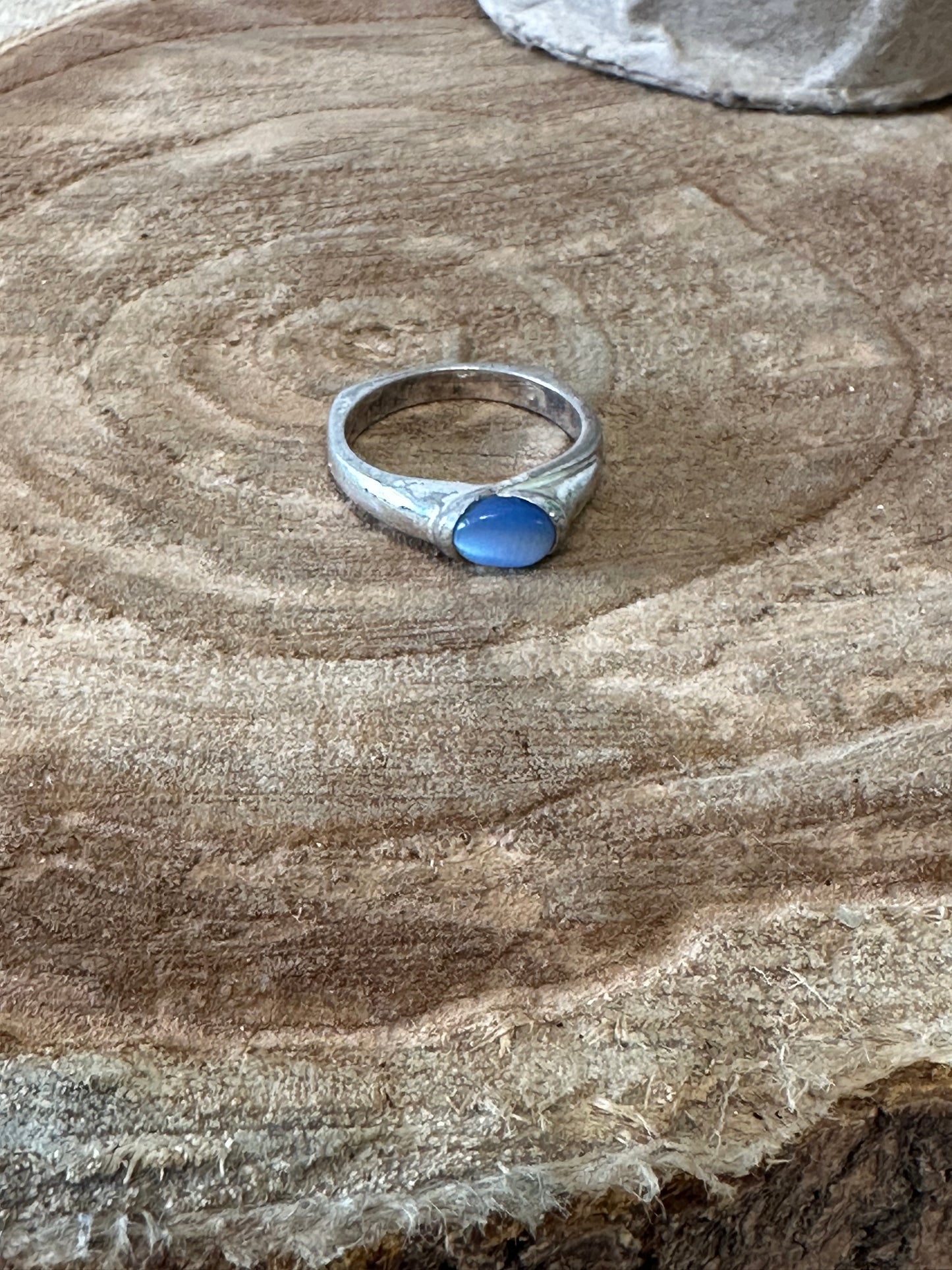 Blue and Silver Tone Ring : 6