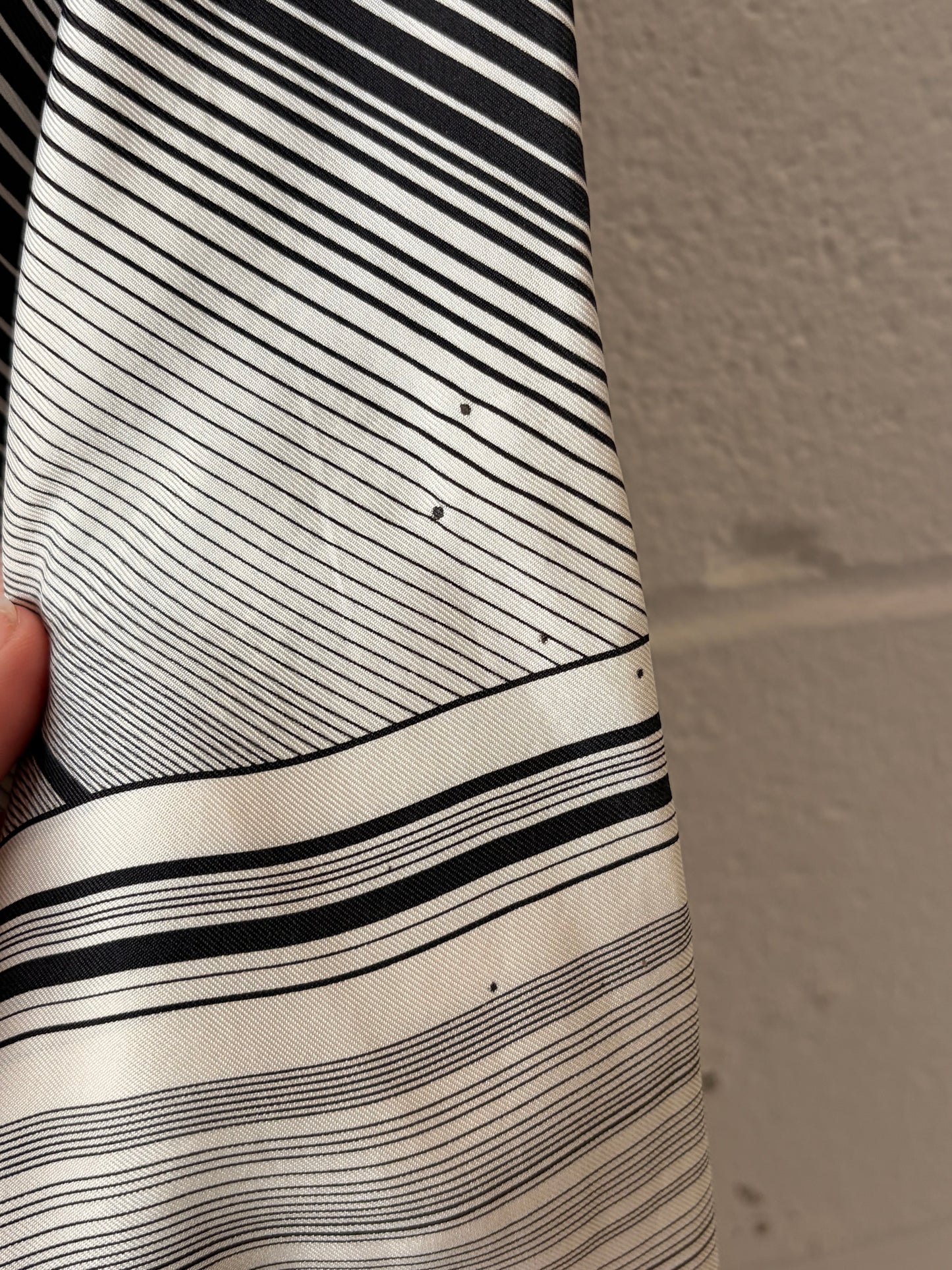 Black & White Striped Silk Blouse : 4