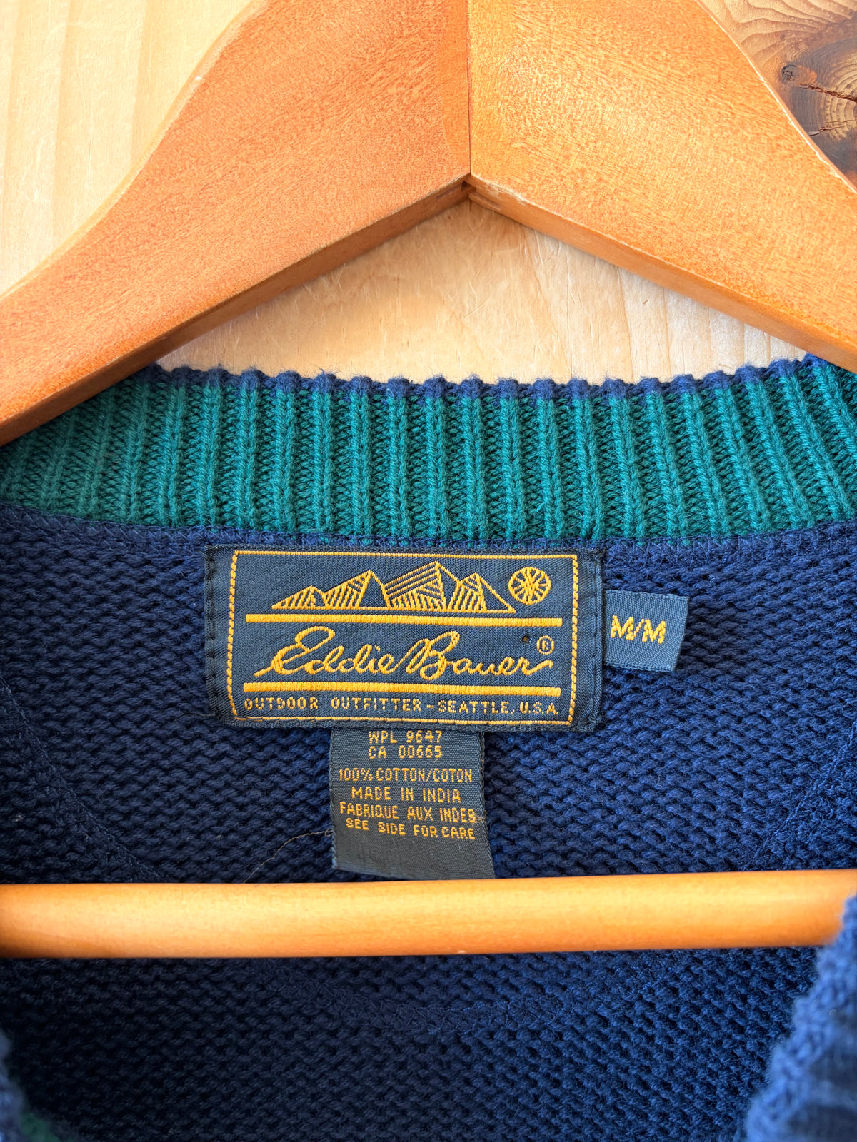 Vtg Eddie Bauer Classic Navy Sweater : M
