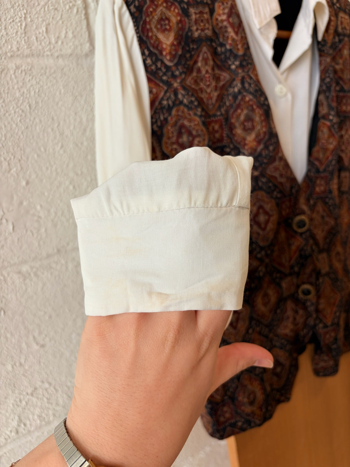Vtg Blouse With Attached Vest : S (As Is)