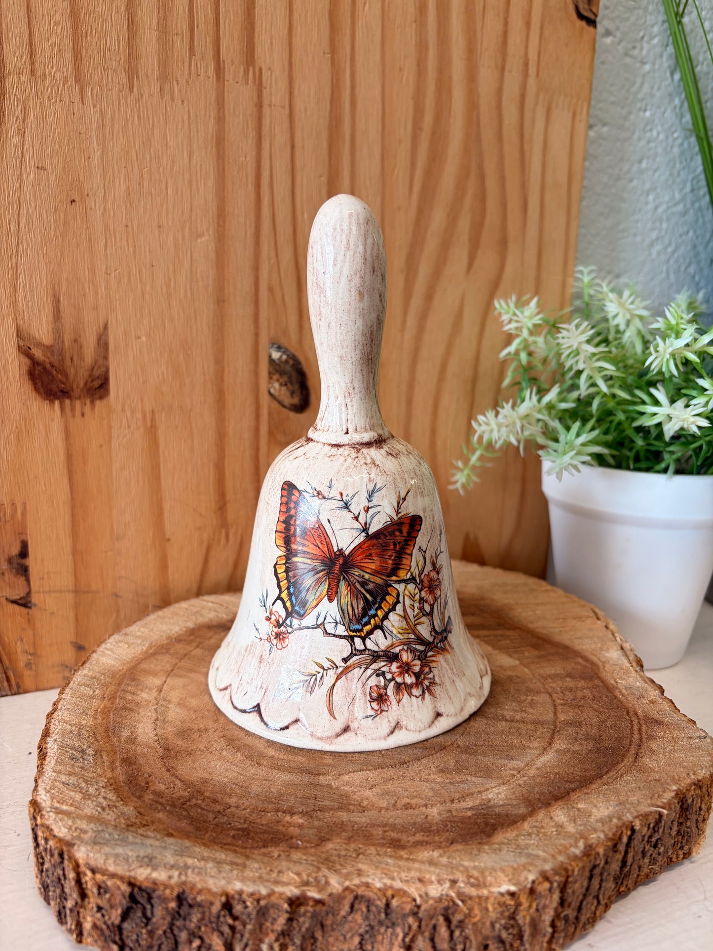 Vtg Treasure Craft Ceramic Butterfly Bell (Local Pick Up Only)