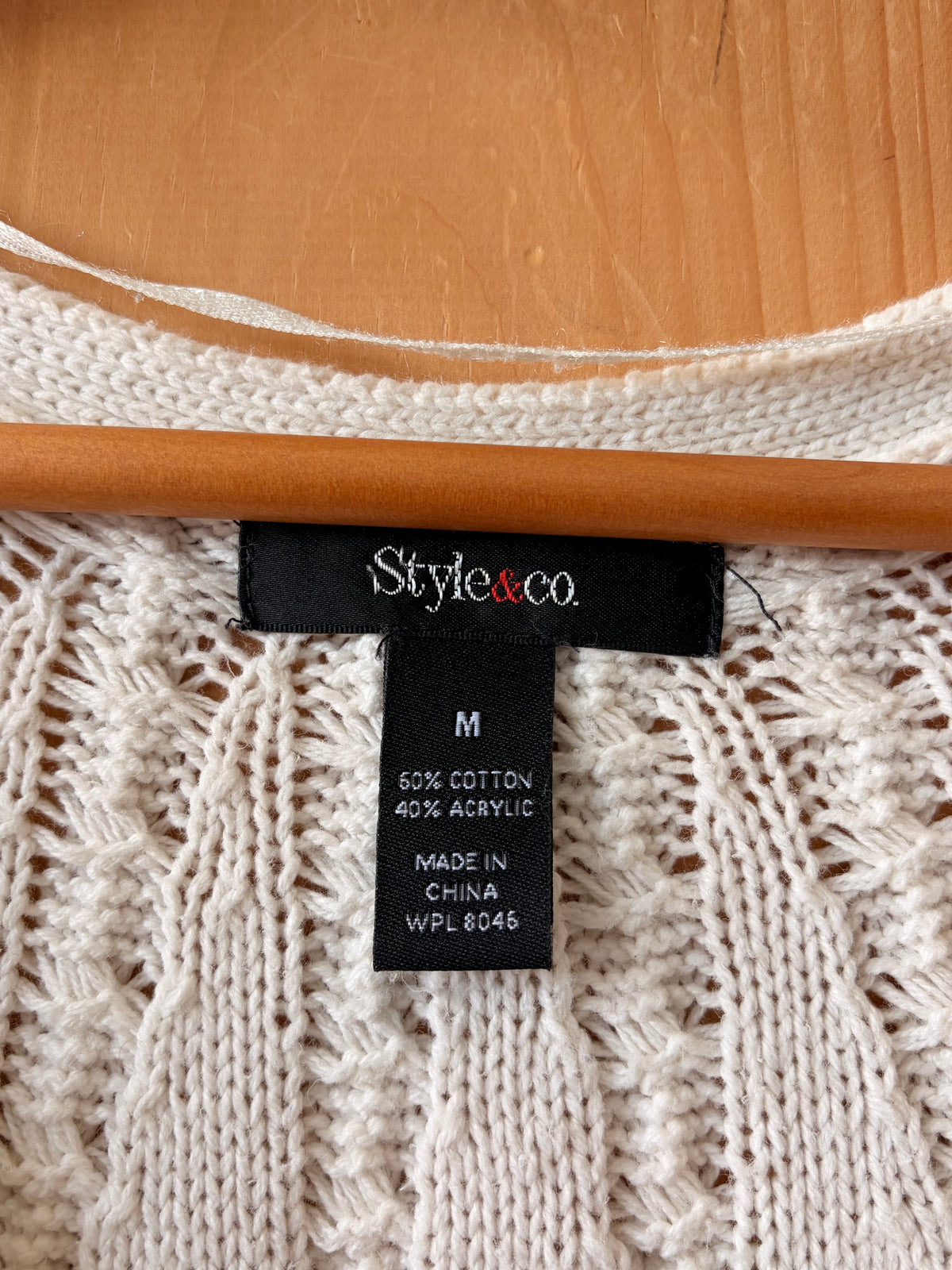 Long Knit Cream Cardigan : M