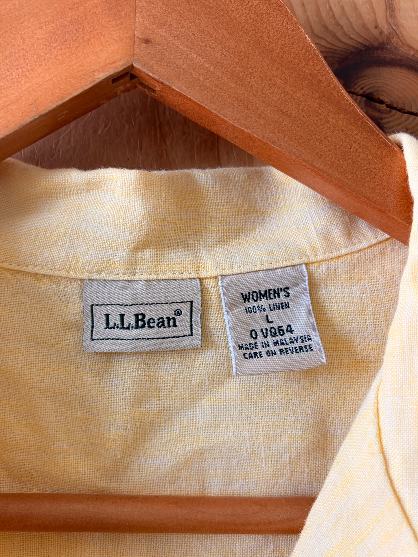 L.L Bean Yellow Linen Button Down : L