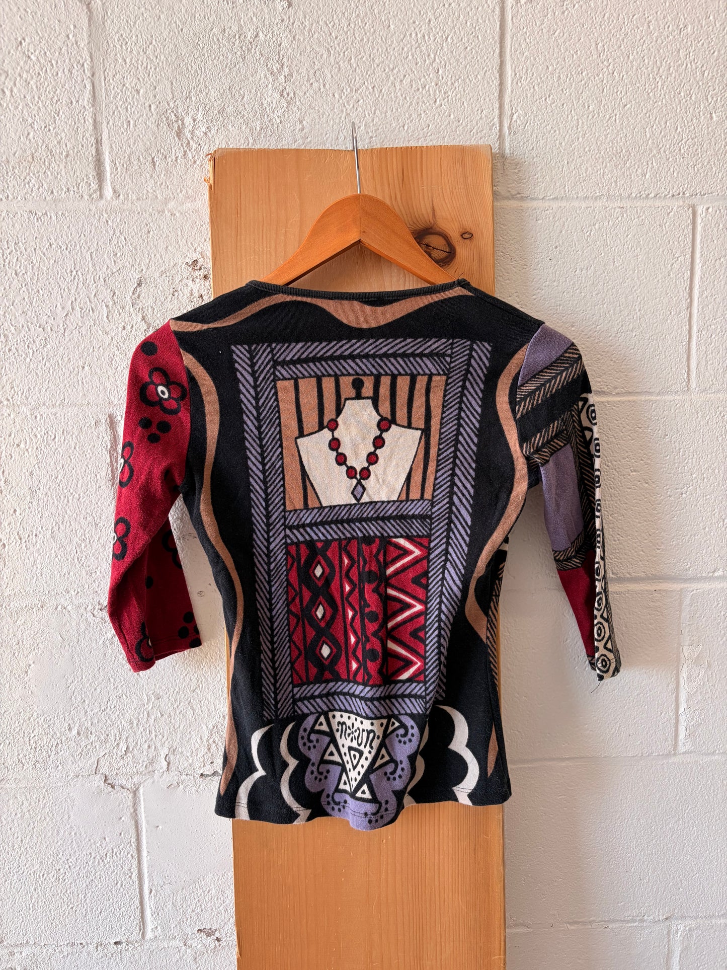 Euro Y2K Patterned Top : S