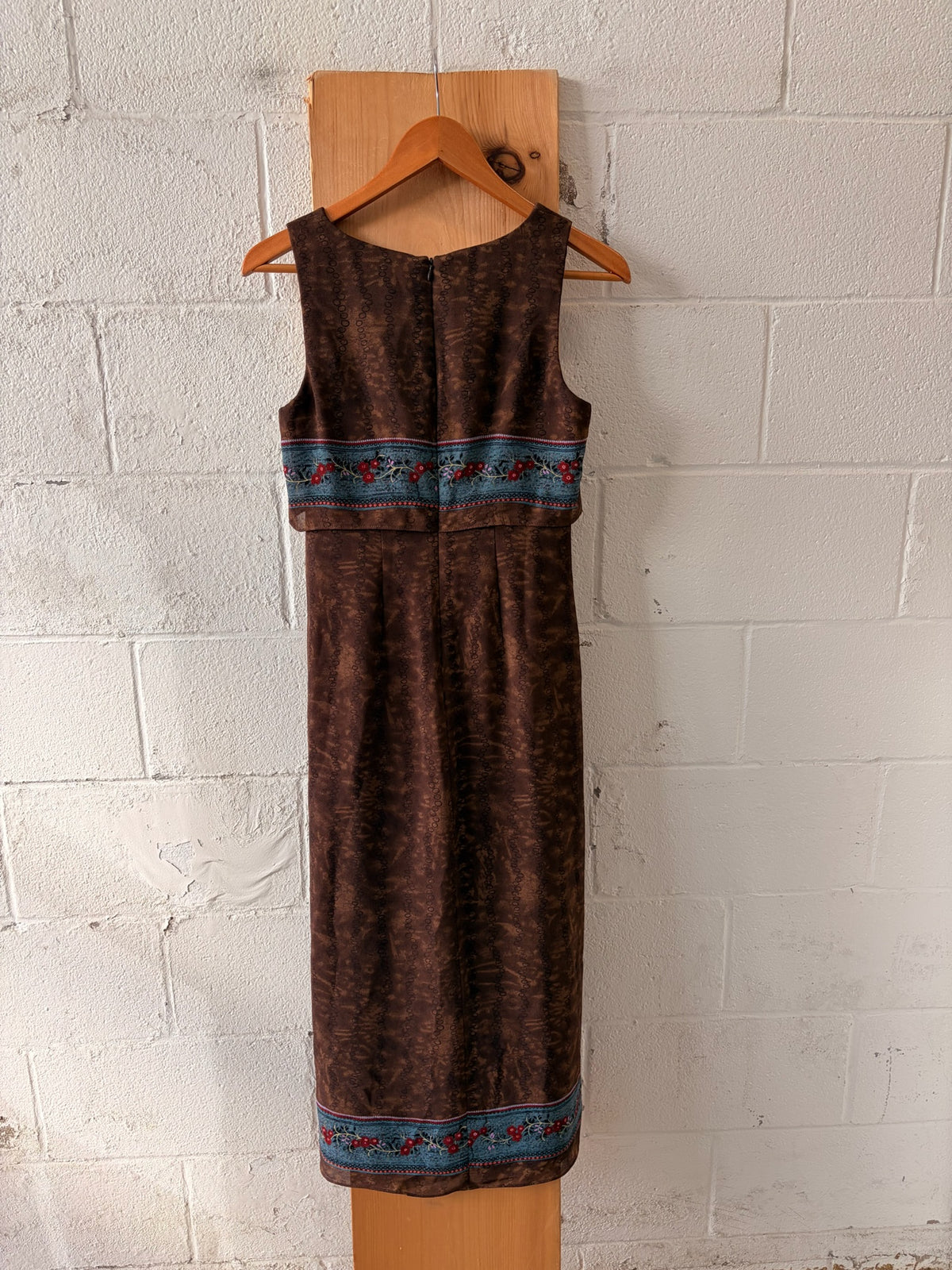 Layered Brown Sleeveless Dress : 6