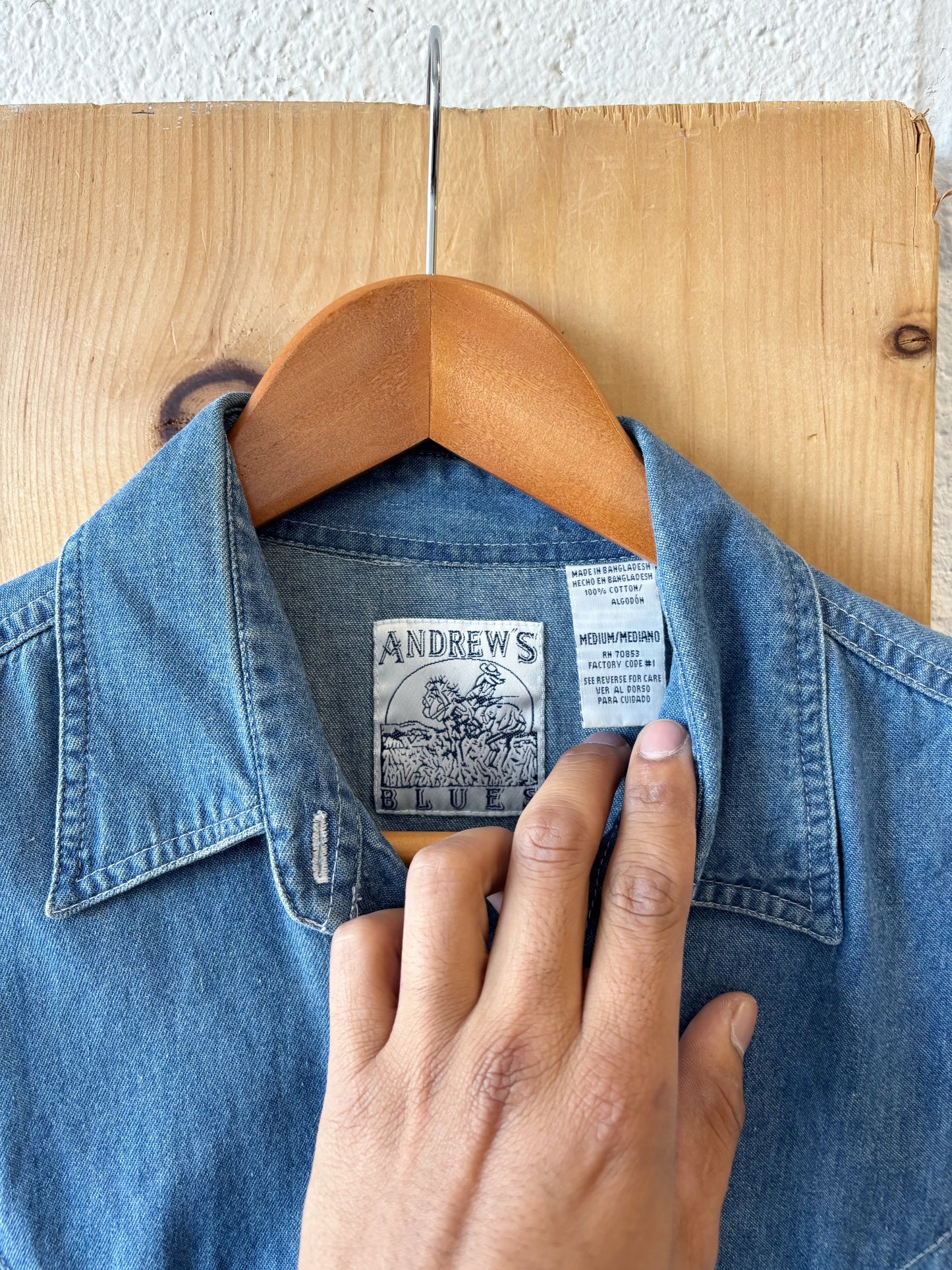 Denim Tank Button Up : M