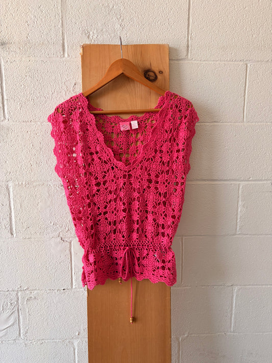 Pink Crochet Top : L