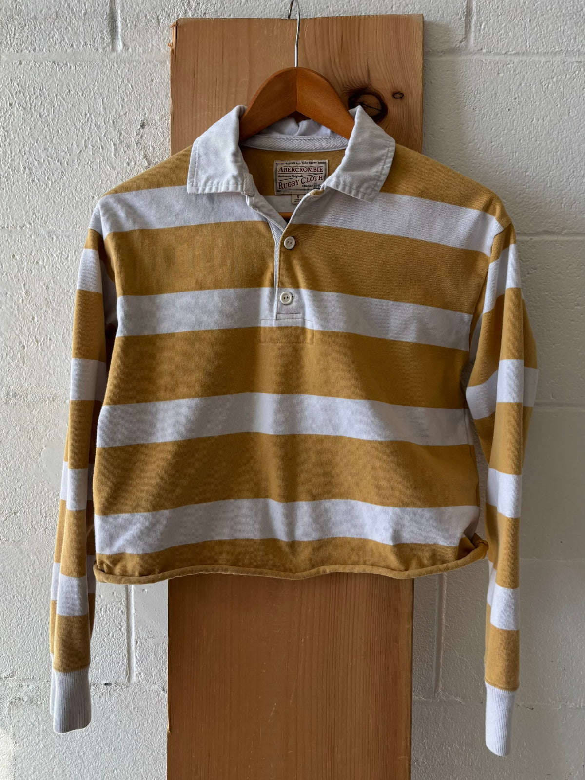 Cropped Striped Rugby Polo : S