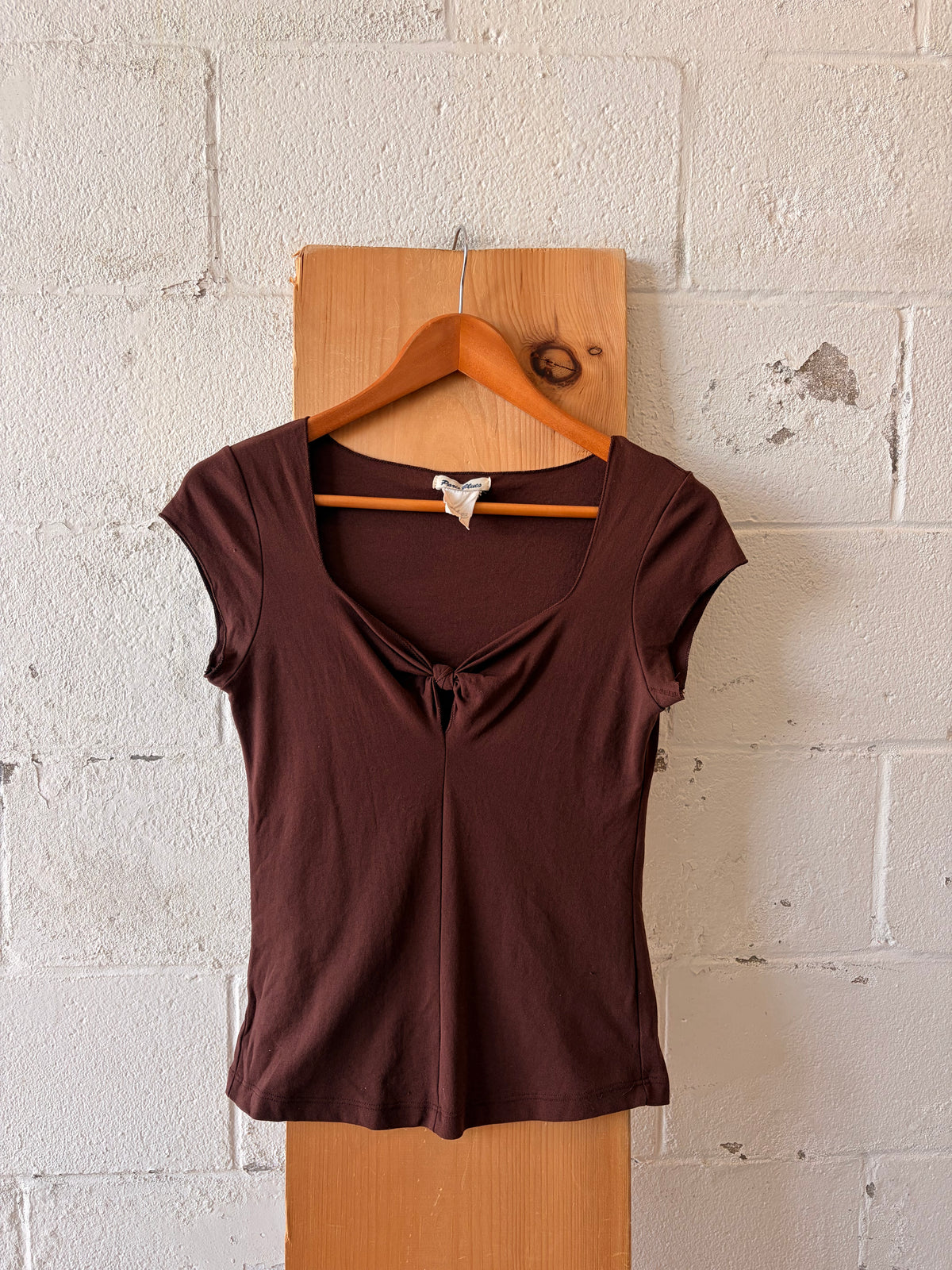 Gathered Brown Tee : L