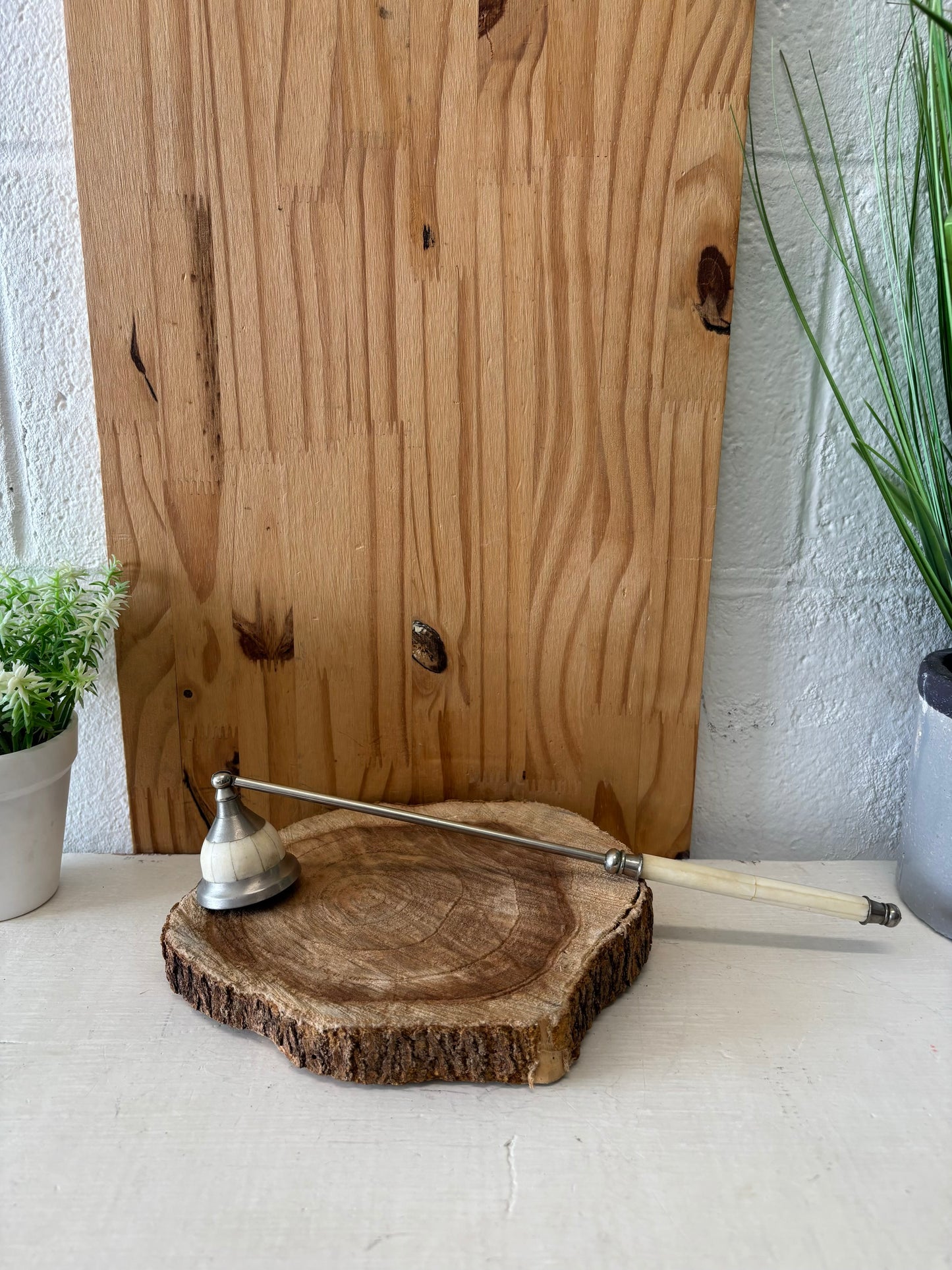 Vtg Faux Ivory Candle Snuffer